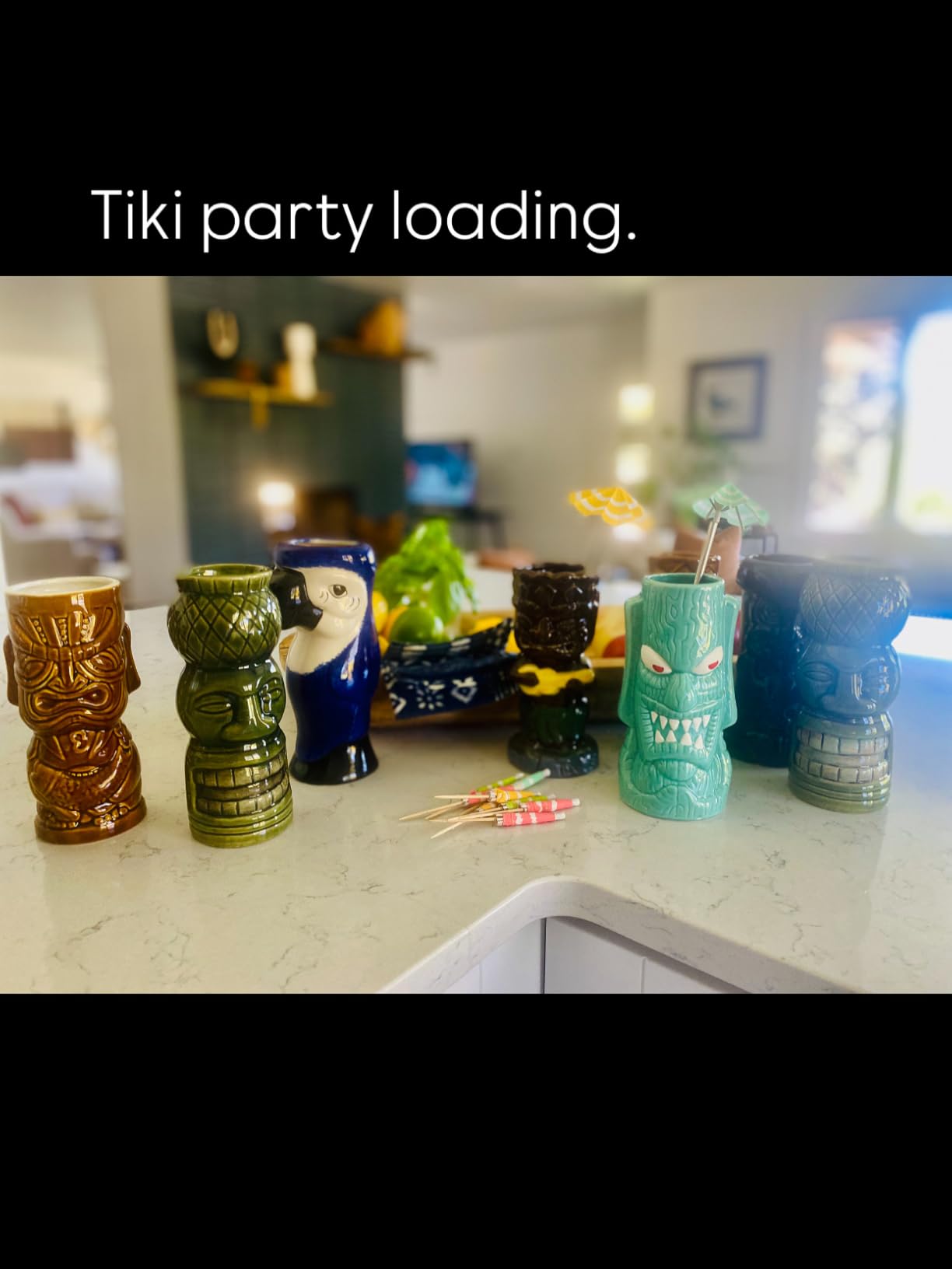 LEMONSODA Ceramic Hawaiian Tiki Glasses (Tiki Parrots, Set of 4) customer photo 1