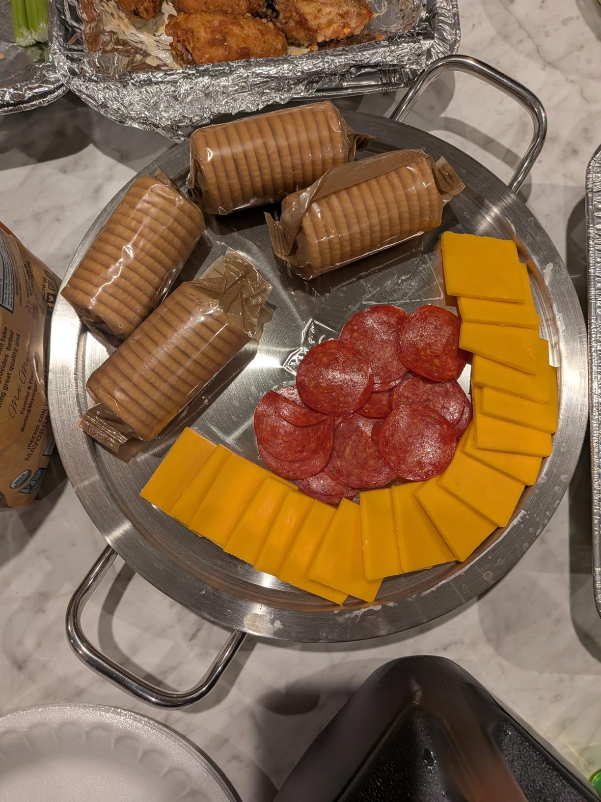 3-Set 12 Inch Chilled Serving Trays, Shrimp Cocktail Serving Dish, Cold Charcuterie Board with Ice Trays for Appetizer Oyster Salad Fruit Buffet Parties, Dishwasher Safe, Stainless Steel 18/10 customer photo 2