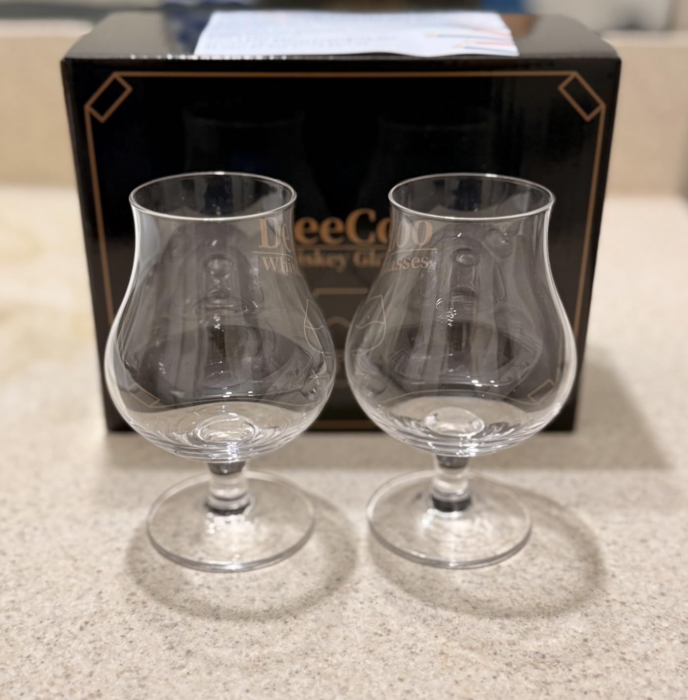 DeeCoo 2 Pack Crystal Whiskey, Bourbon, Scotch Glasses, Wine Tasting Glasses 7 oz, Shot Glasses Set, Old Fashioned Brandy Snifter Glass for Liquor Tequila Gin Cognac Vodka Cocktail customer photo 2