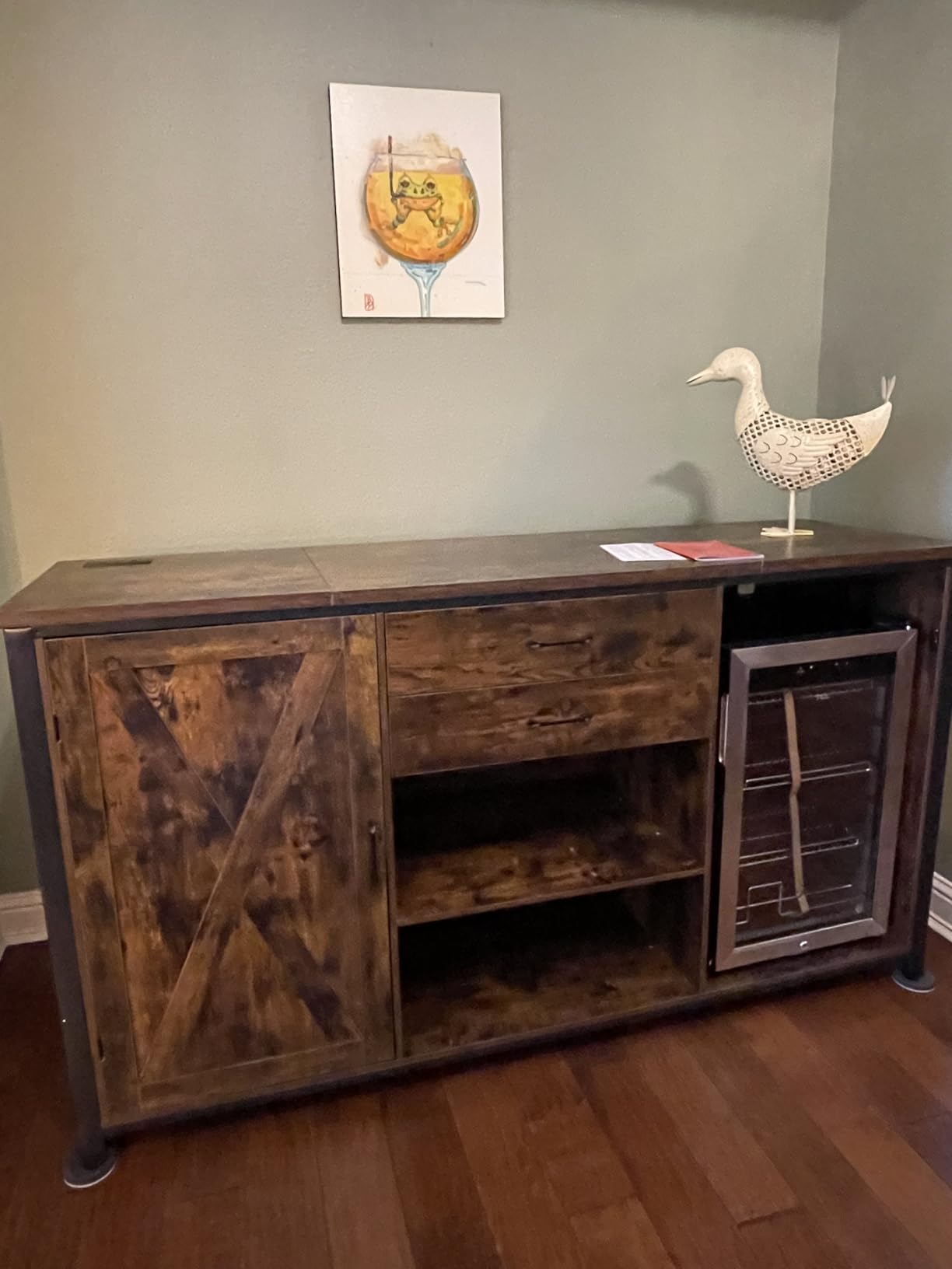 Leteuke Coffee Bar Cabinet with Fridge Space, 53