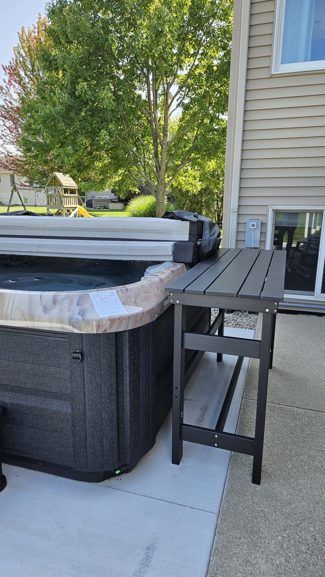 SERWALL Outdoor Bar Set - 4 Adirondack Bar Chairs & Bar Height Table with 1.6