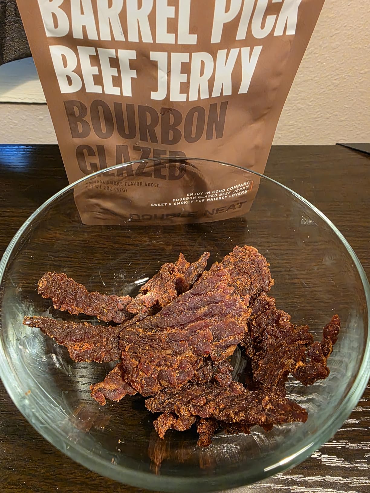 Double Neat Premium Bourbon Snack Variety Pack | Gift for Whiskey Lovers Men | Bourbon Glazed Beef Jerky and Nuts Gift Basket with Whiskey Coffee | Snack Basket for Dad | Pack of 4 customer photo 2