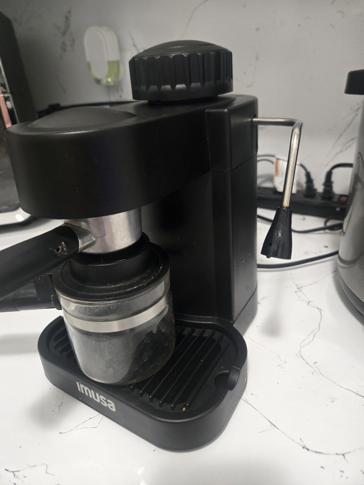 IMUSA Electric Espresso Cappuccino Maker 4 Cup Capacity with Milk Frother Black Coffee Machine for Home Barista Experience customer photo 2