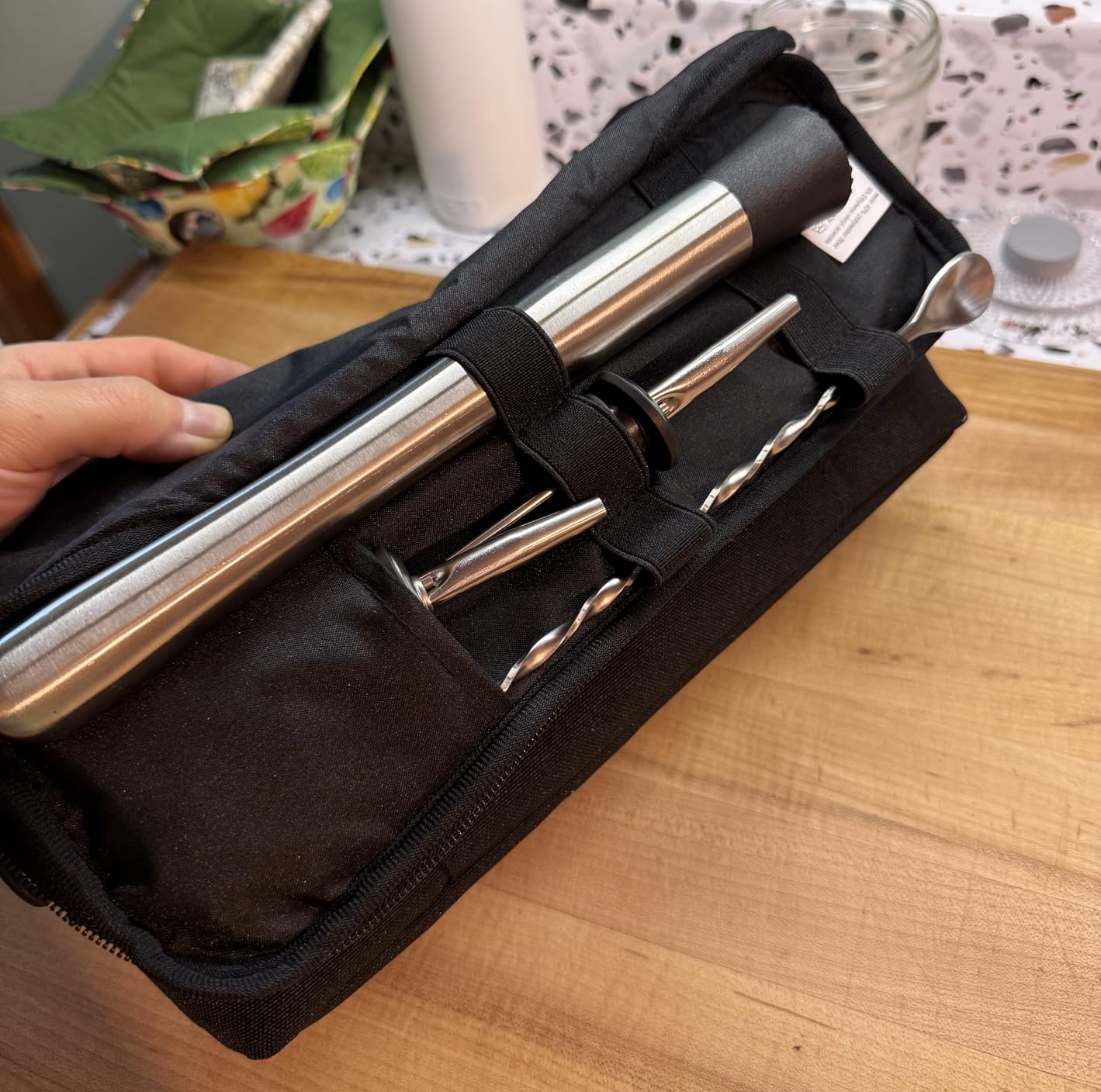 Cocktail Shaker Set, Vacuum Insulated Stainless Steel Martini Shaker Set, Portable Travel Bartender Kit with Bartender Accessory Tools, 25.4oz customer photo 1