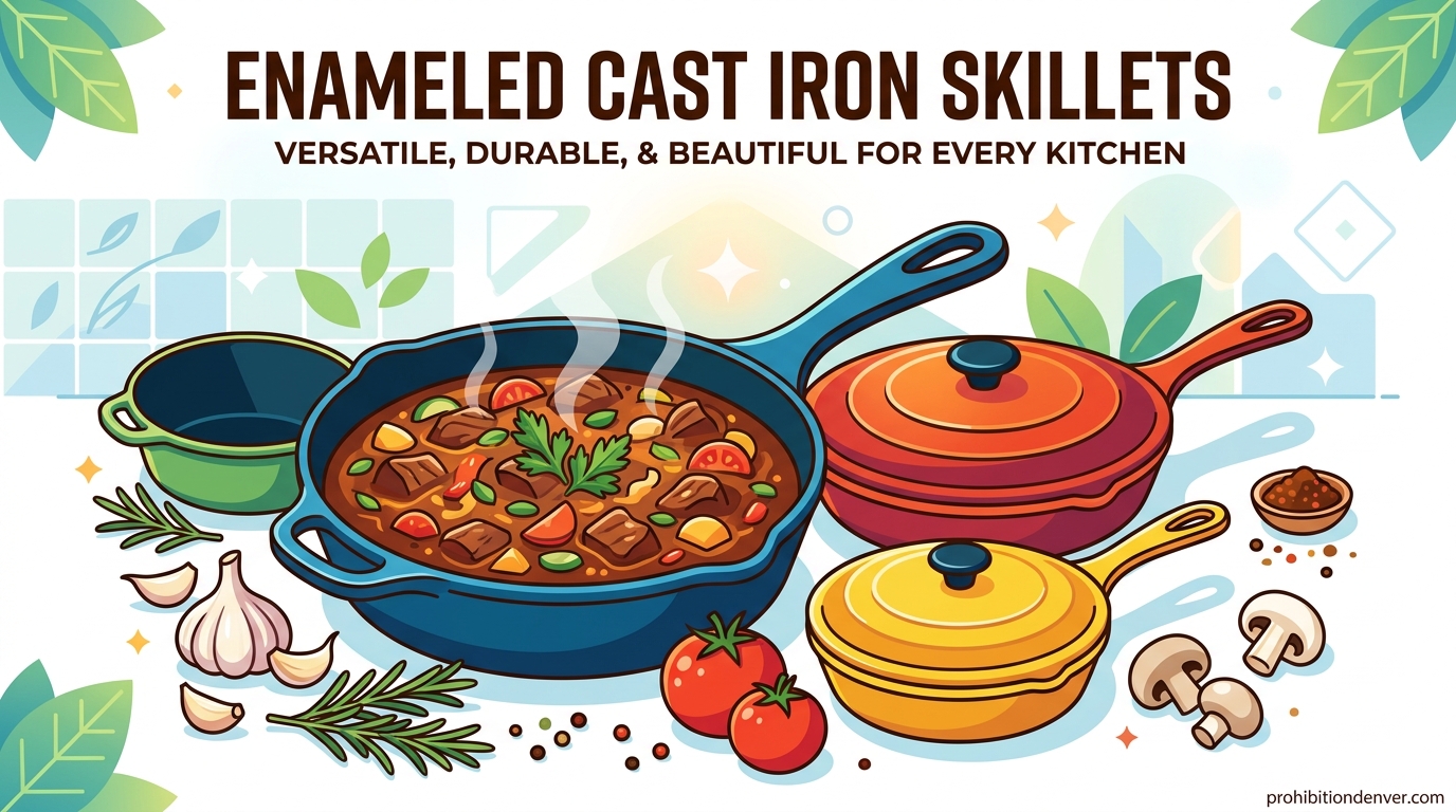 Enameled Cast Iron Skillets