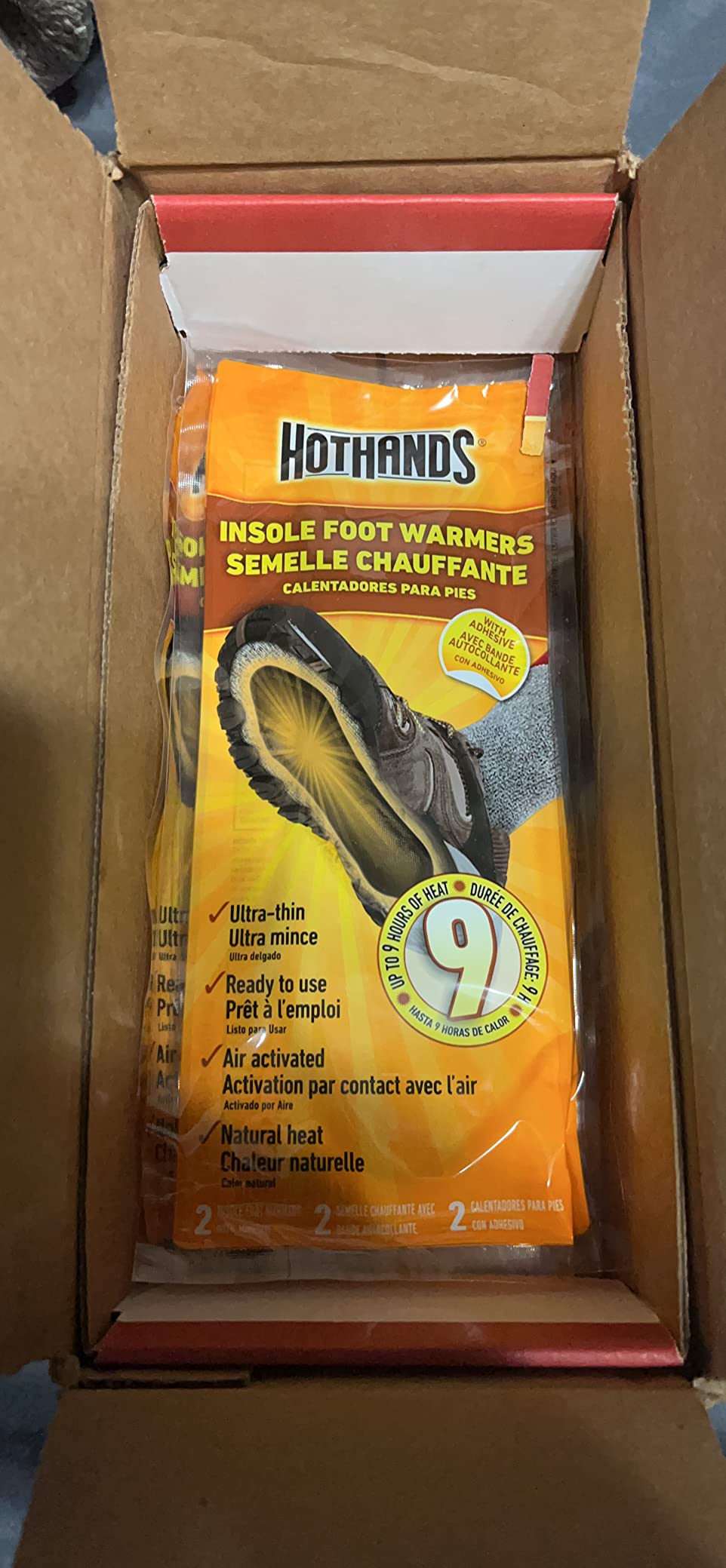 HotHands Insole Foot Warmers - Long Lasting Safe Natural Odorless Air Activated Warmers - Up to 9 Hours of Heat - 16 Pair, Black customer photo 2