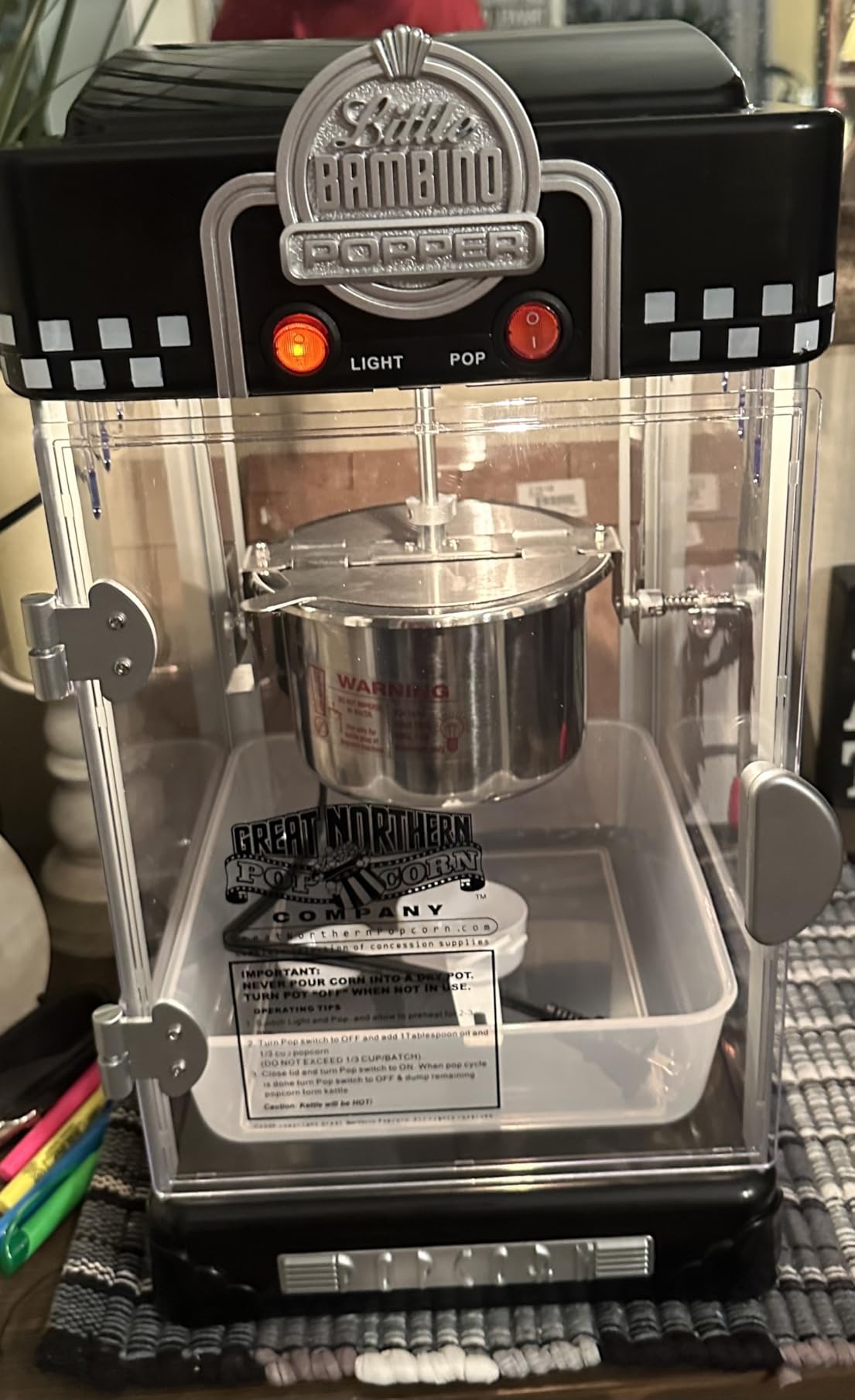 Great Northern Popcorn Company 83-DT5621 Northern Company Red GNP Little Bambino 2-1/2 Ounce Retro Style Popcorn Popper Machine, 2.5 Ounce customer photo 2
