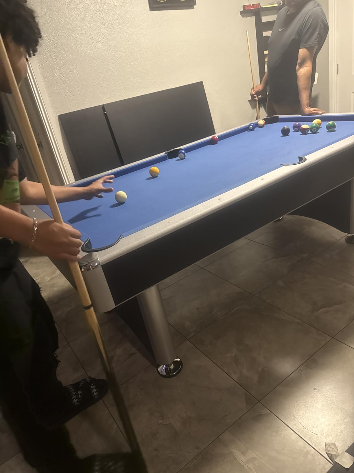 Hathaway Maverick 7 Foot Pool Table with Table Tennis Top - with Accessories for Both Games - Space-Saving Ping Pong and Pool Table Combo for Families - Matte Black Finish customer photo 1