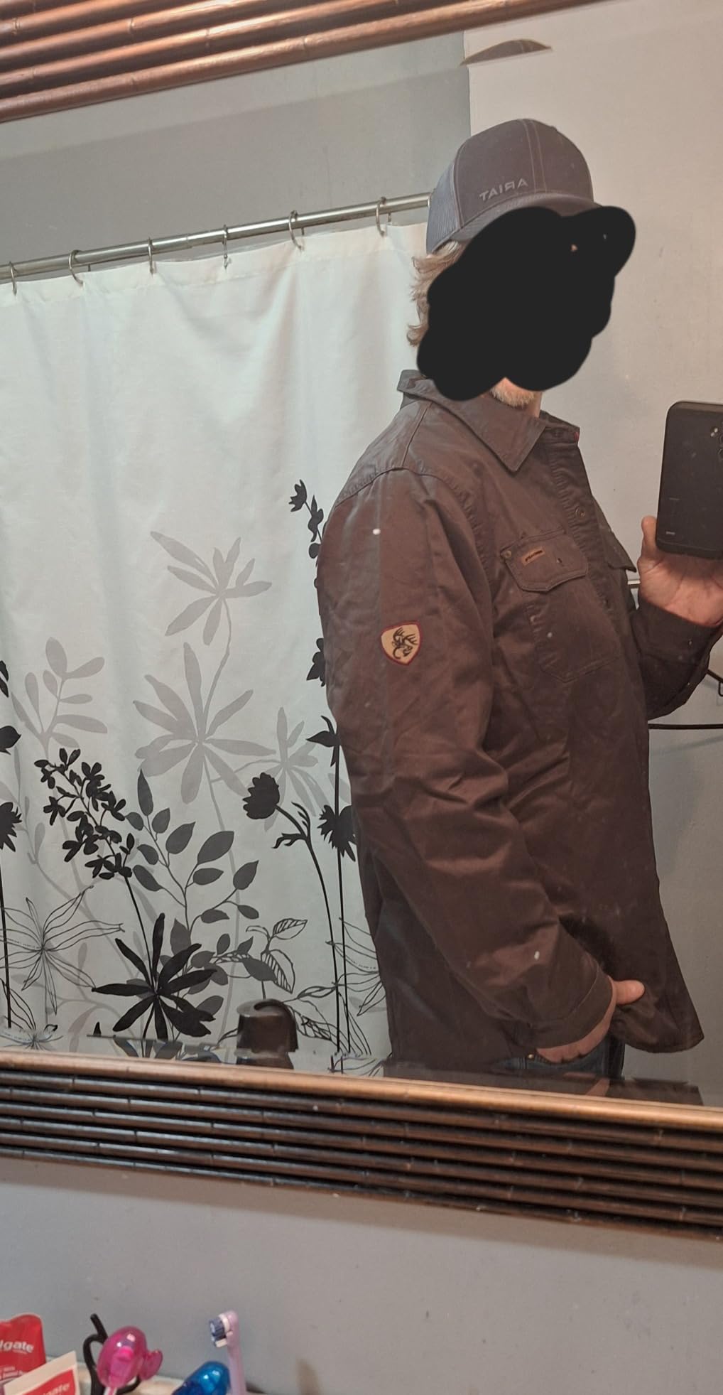 Mens Flannel Lined Shirt Jacket Waxed Cotton Water Resistant Shacket customer photo 1
