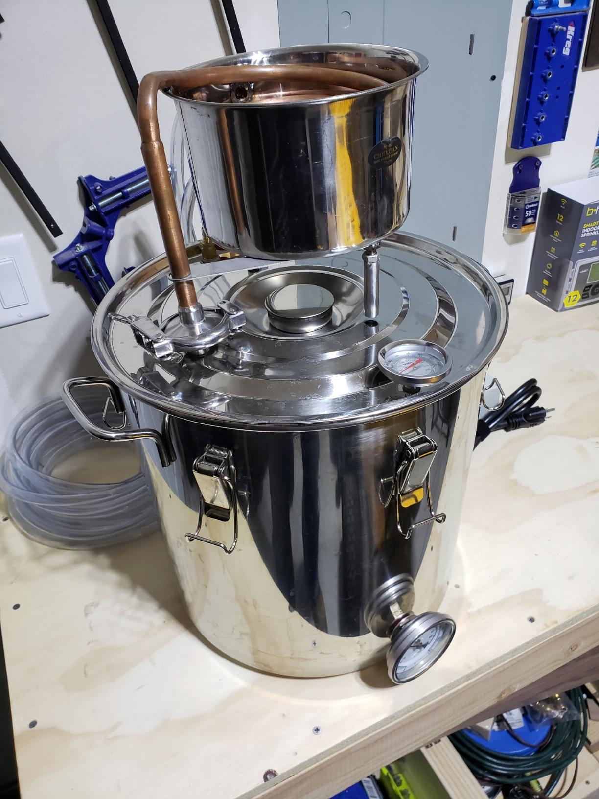 2 Pots Stainless Steel Still 5Gal/20Liters Water Alcohol Distiller Home Brew Kit Wine Making Supplies for DIY Brandy Whisky Vodka Distilled Water, Silver customer photo 2