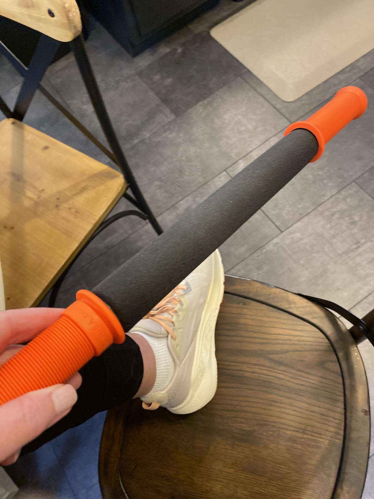 Tiger Tail 18in Massage Stick Portable Roller, Handheld, Deep Tissue Foam Roller, Body Massage and Myofascial Release Tool for Legs, Neck, Calves, Thighs, Shins & Back, The Original 18, Made in USA customer photo 1