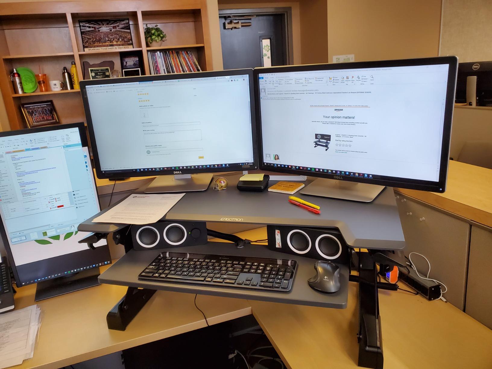Ergotron - WorkFit-TL Standing Desk Converter, Dual Monitor Sit Stand Desk Riser for Tabletops - 37.5 Inch Width, Black customer photo 2
