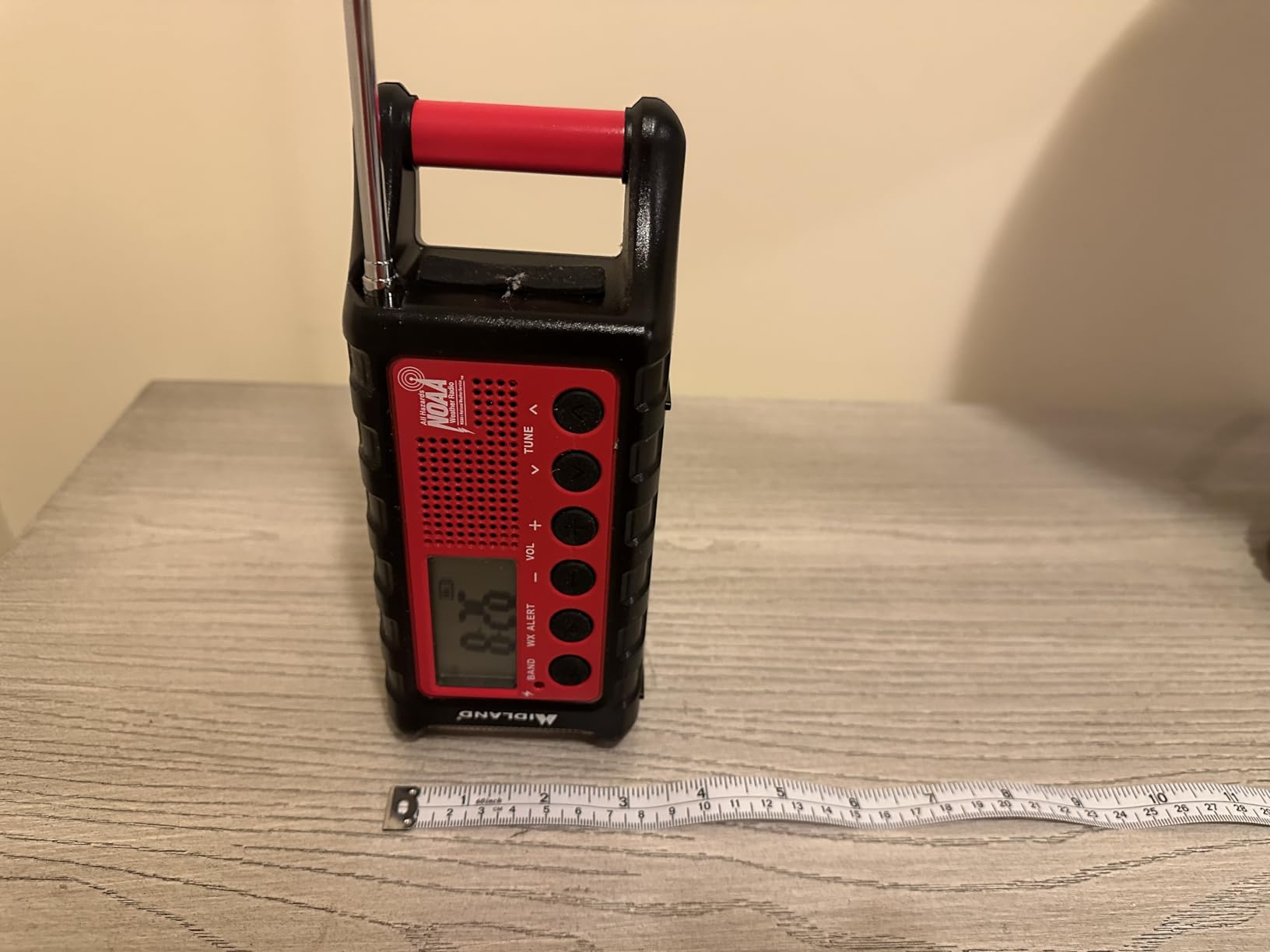 Midland - ER310, Emergency Crank Weather AM/FM Radio - Multiple Power Sources, SOS Emergency Flashlight, Ultrasonic Dog Whistle, & NOAA Weather Scan + Alert (Red/Black) customer photo 2