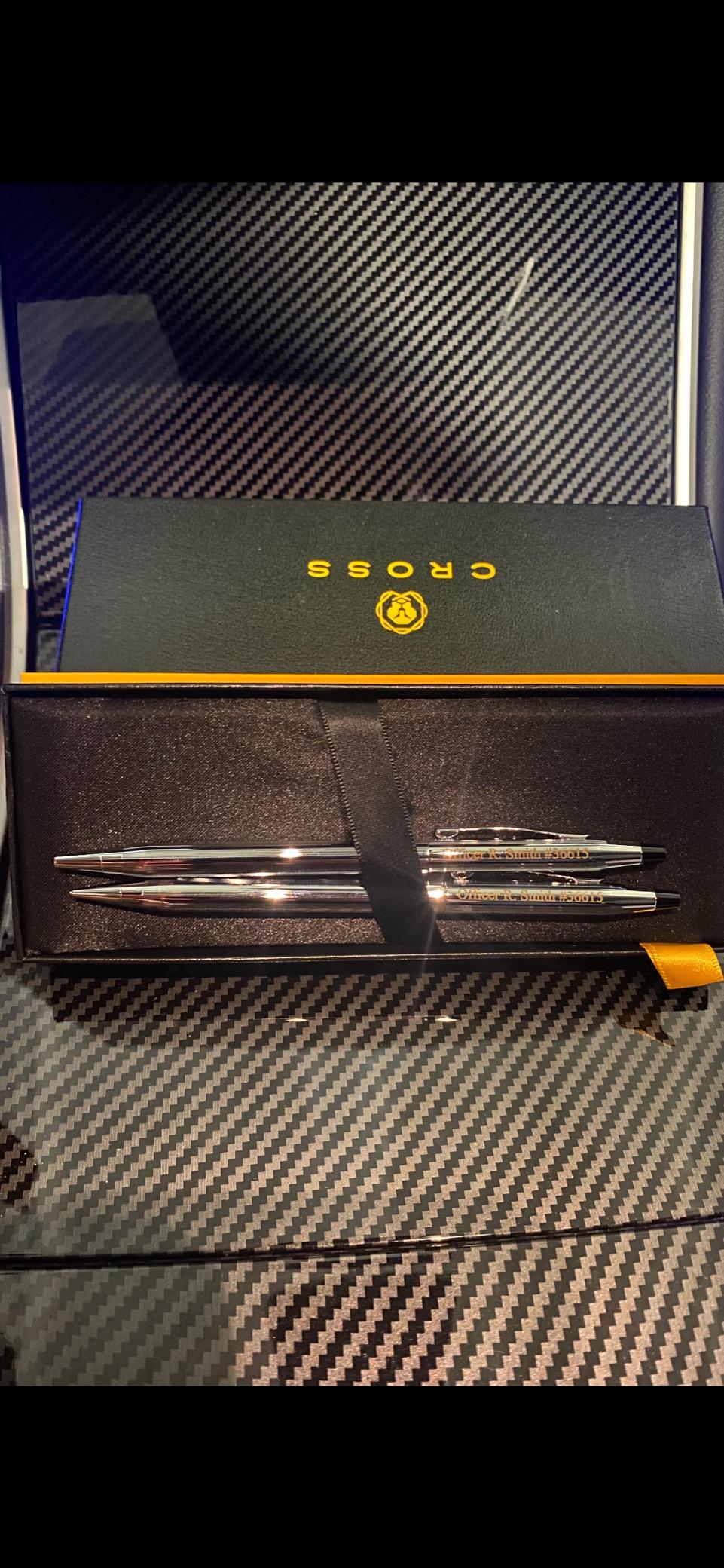 Cross Classic Century Engraved Ballpoint Pen and Pencil Set, Chrome, Slim Twist Action, Personalized Gift for Graduation, New Job, Retirement, Career Advancement, Cross Gift Box Included customer photo 2