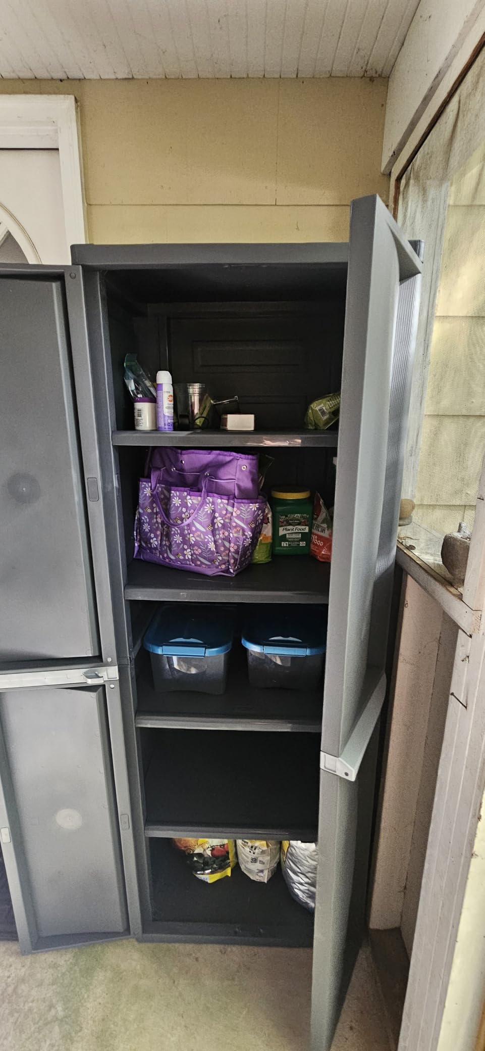 Sterilite 4 Shelf Cabinet, Lockable Utility Storage w/ Adjustable Shelves, Gray - Plastic Shelving Unit for Organizing Garage, Pantry, Basement, Laundry Room or Mudroom customer photo 1