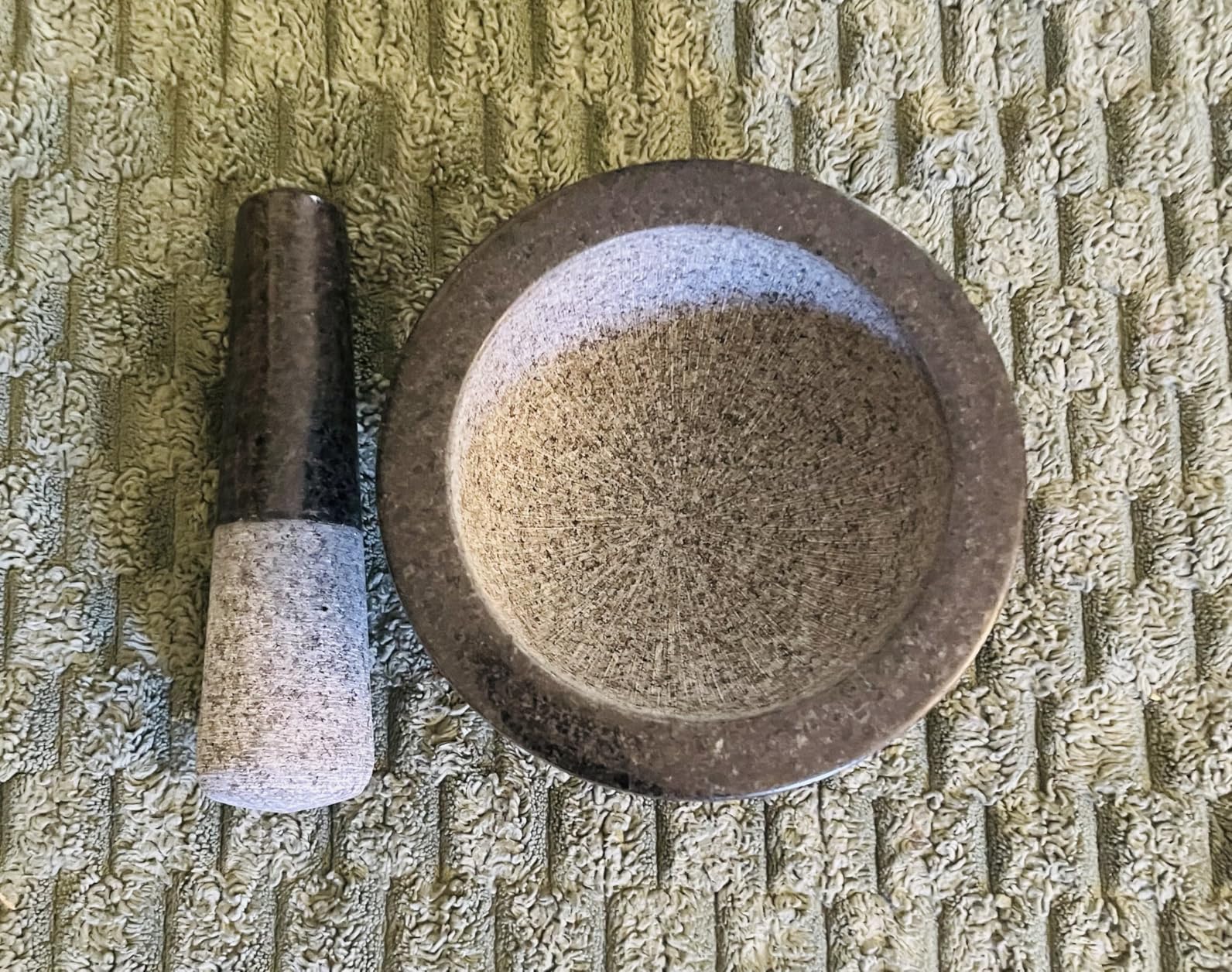 ChefSofi Mortar and Pestle Set - 6 Inch - 2 Cup Capacity - Unpolished Heavy Granite for Enhanced Performance and Organic Appearance - Included: Anti-Scratch Protector customer photo 2