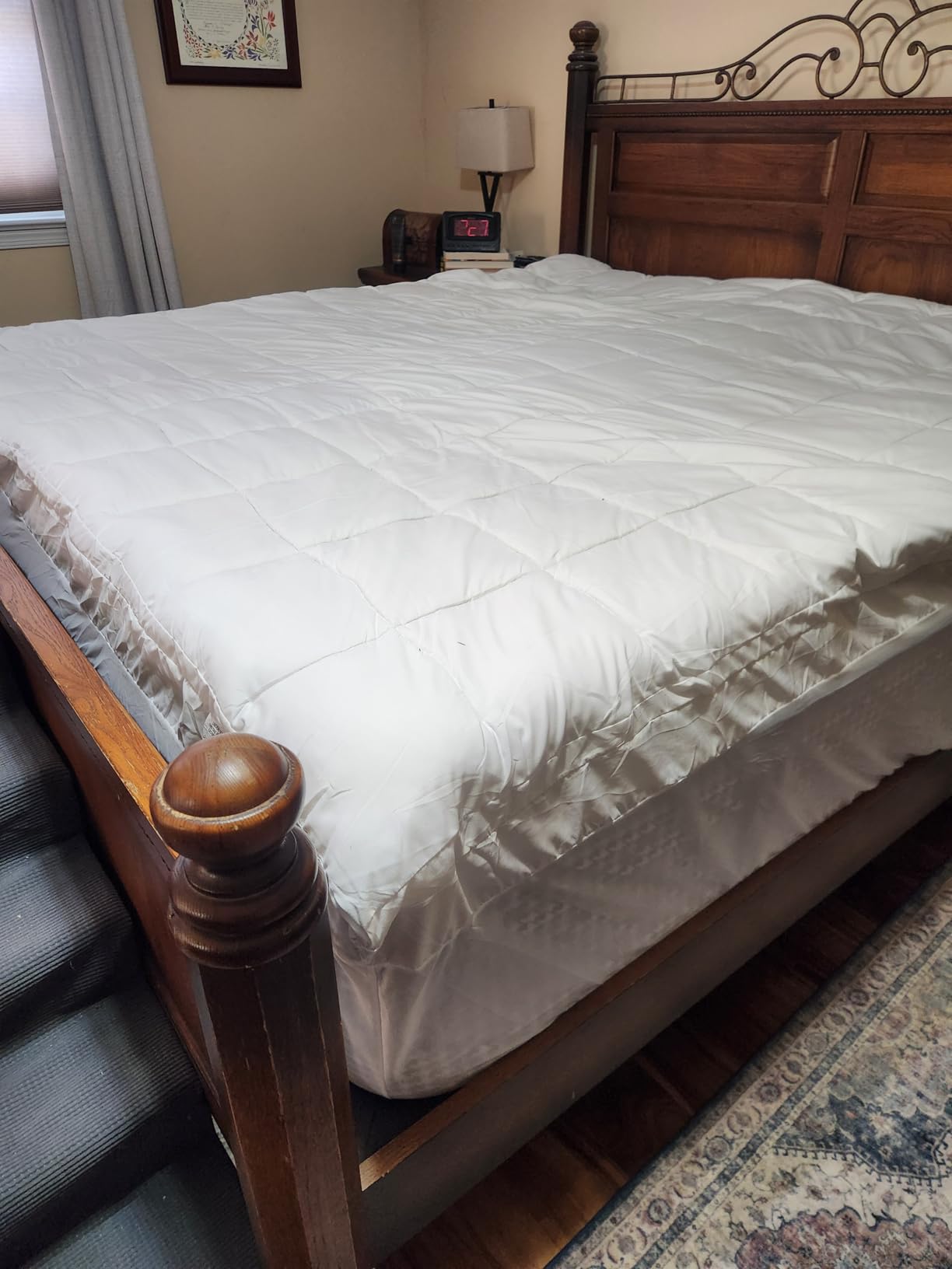 Sleep Innovations Dual Layer 4 Inch Memory Foam Mattress Topper, Queen Size, Ultra Soft Support, 3 Inch Cooling Gel Memory Foam Plus 1 Inch Fluffy Pillow Top Cover customer photo 1