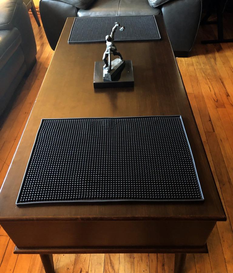 Tebery 2 Pack Black Bar Mat, 18