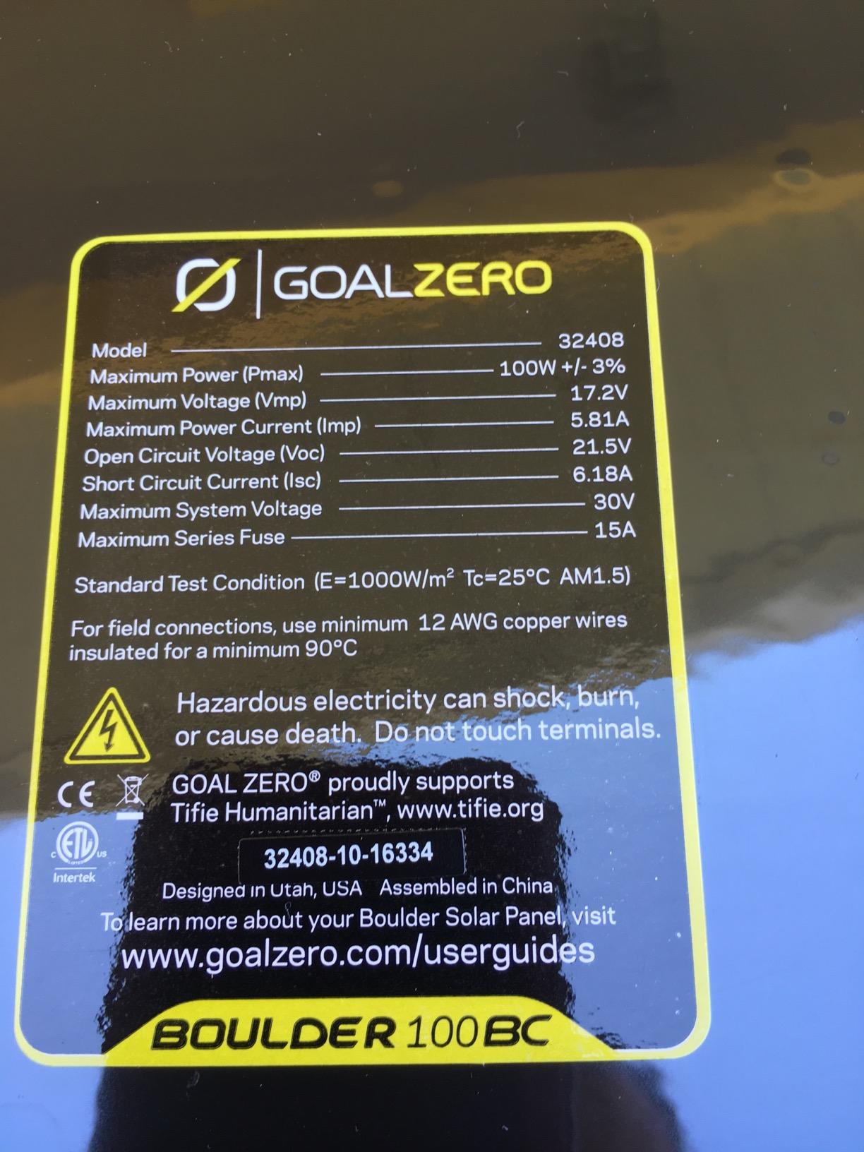 Goal Zero Boulder 100 Briefcase, 100 Watt Monocrystalline Solar Panel customer photo 1