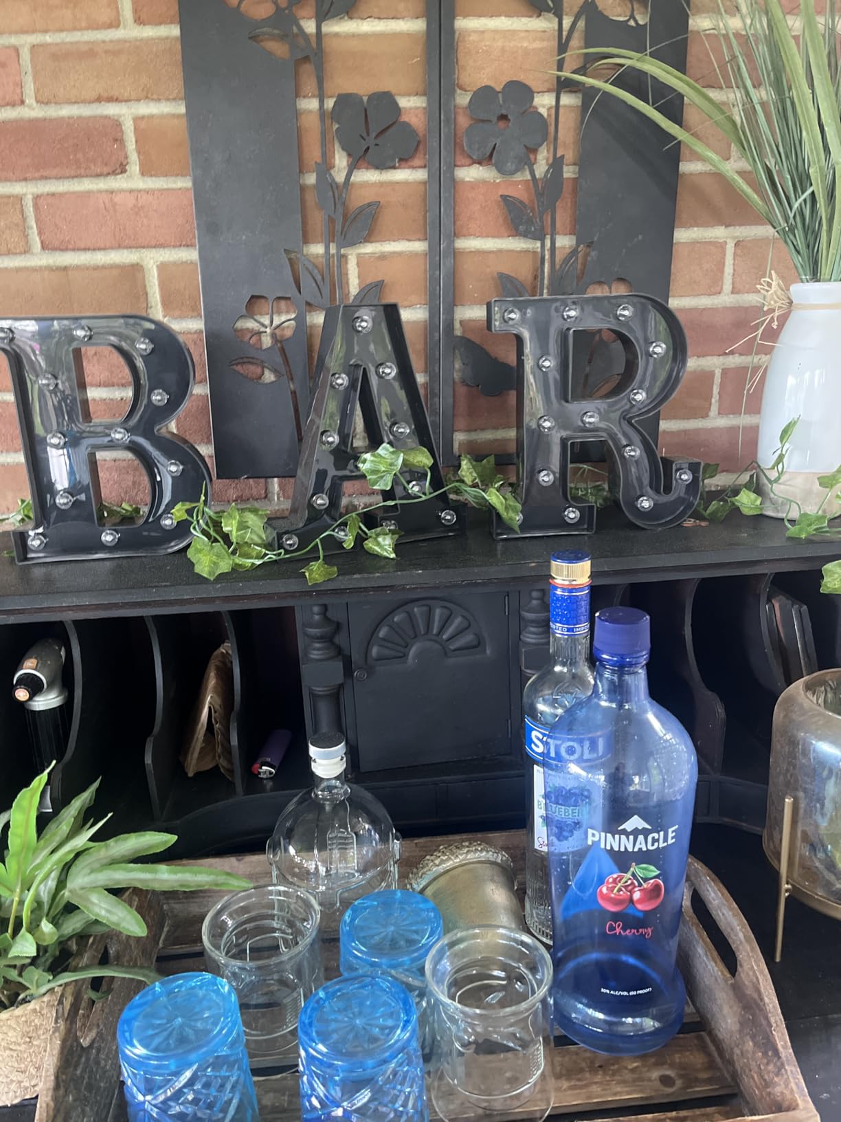 BAR - Illuminated LED Marquee Word Sign - Pre-Lit Pub Bar Sign - Battery Operated (23.03-in x 8.66-in) (Black) customer photo 1