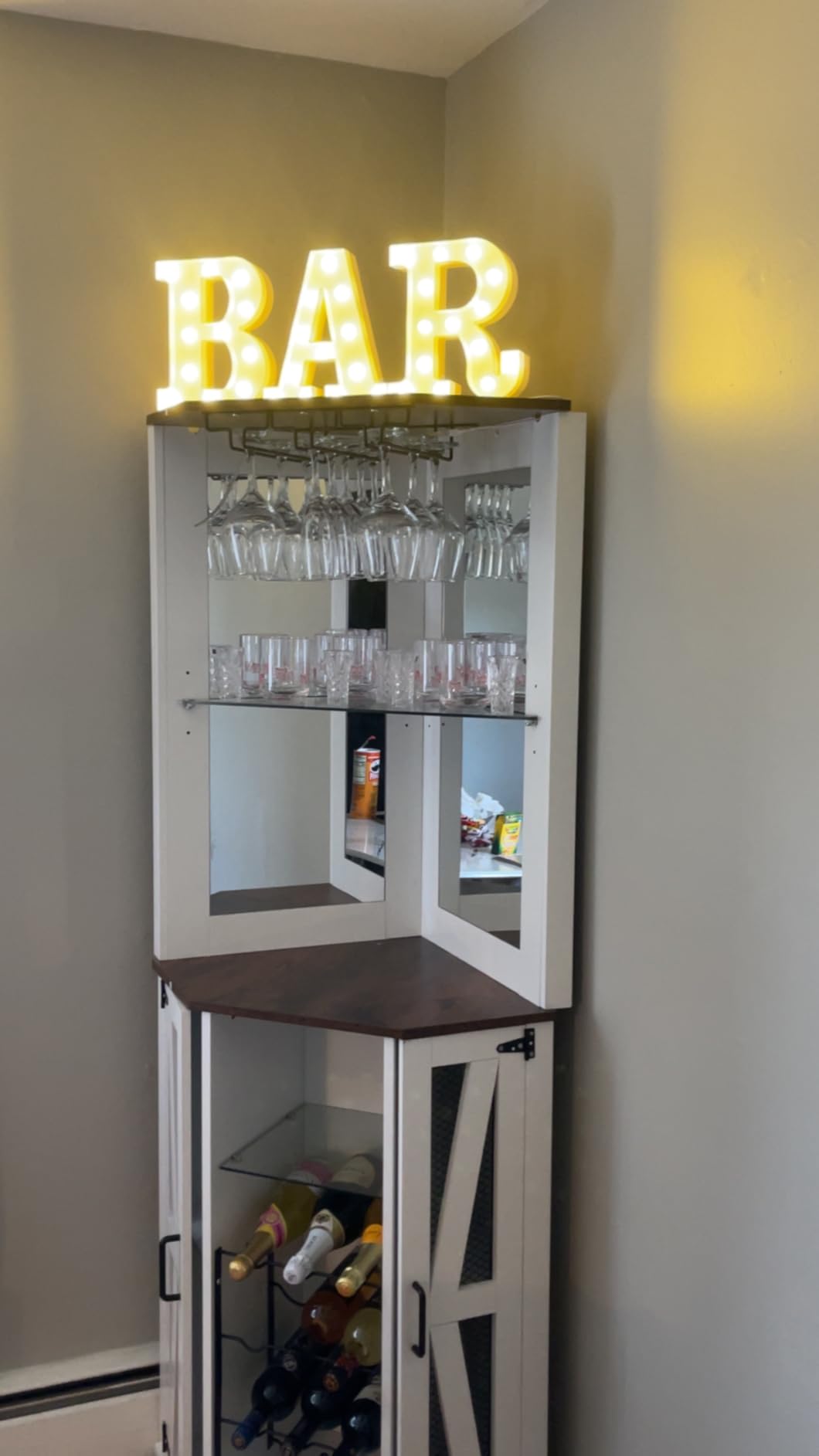 BAR - Illuminated LED Marquee Word Sign - Pre-Lit Pub Bar Sign - Battery Operated (23.03-in x 8.66-in) (Black) customer photo 2