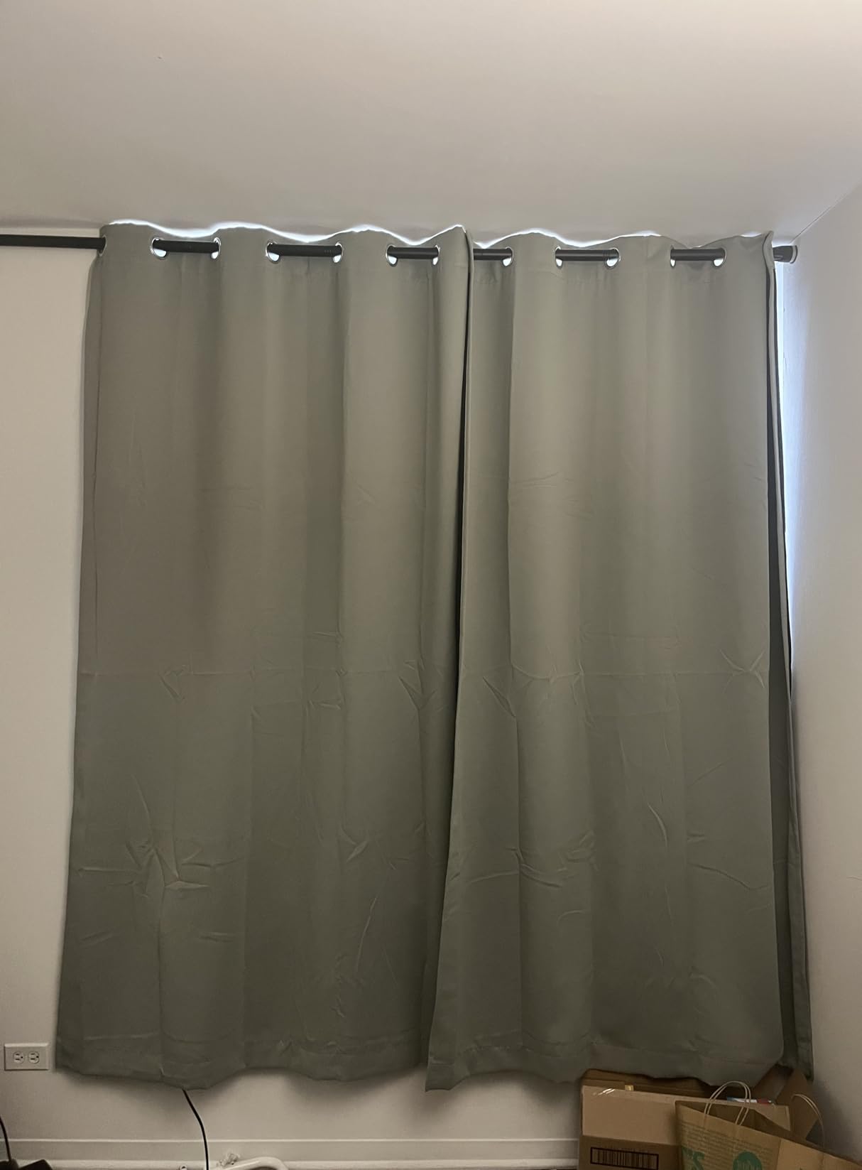 100% Blackout Window Curtain Panels, Cold and Full Light Blocking Drapes with Black Liner for Nursery, 84 inches Drop Thermal Insulated Draperies (White, 2 Pieces, 52 Wide Each Panel) customer photo 2