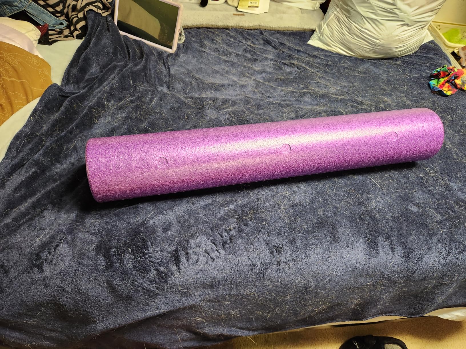 Day 1 Fitness High Density Muscle Foam Rollers - Sports Massage Rollers for Stretching, Physical Therapy, Deep Tissue, Myofascial Release - Ideal for Exercise and Pain Relief - Speckled Blue, 12