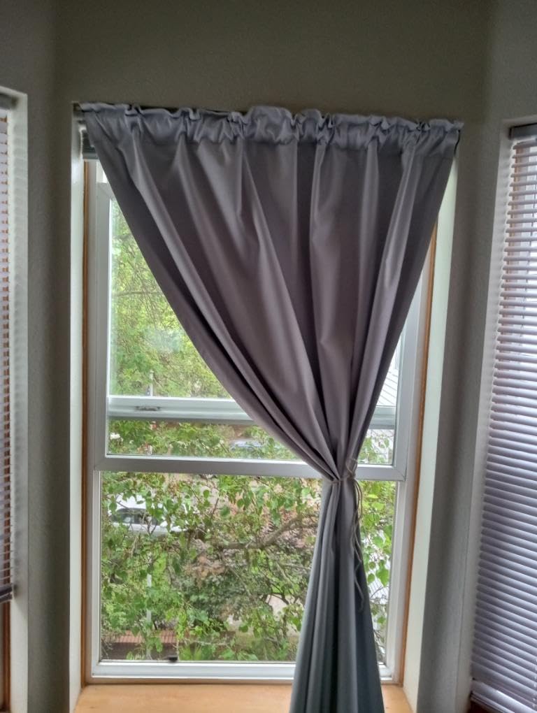 H.VERSAILTEX Linen 100% Blackout Curtains for Bedroom Light Blocking Curtains, Textured Curtains for Living Room 84 inch Grommet, White Liner Energy Efficient GRS Certified (2 Panels, Natural) customer photo 2