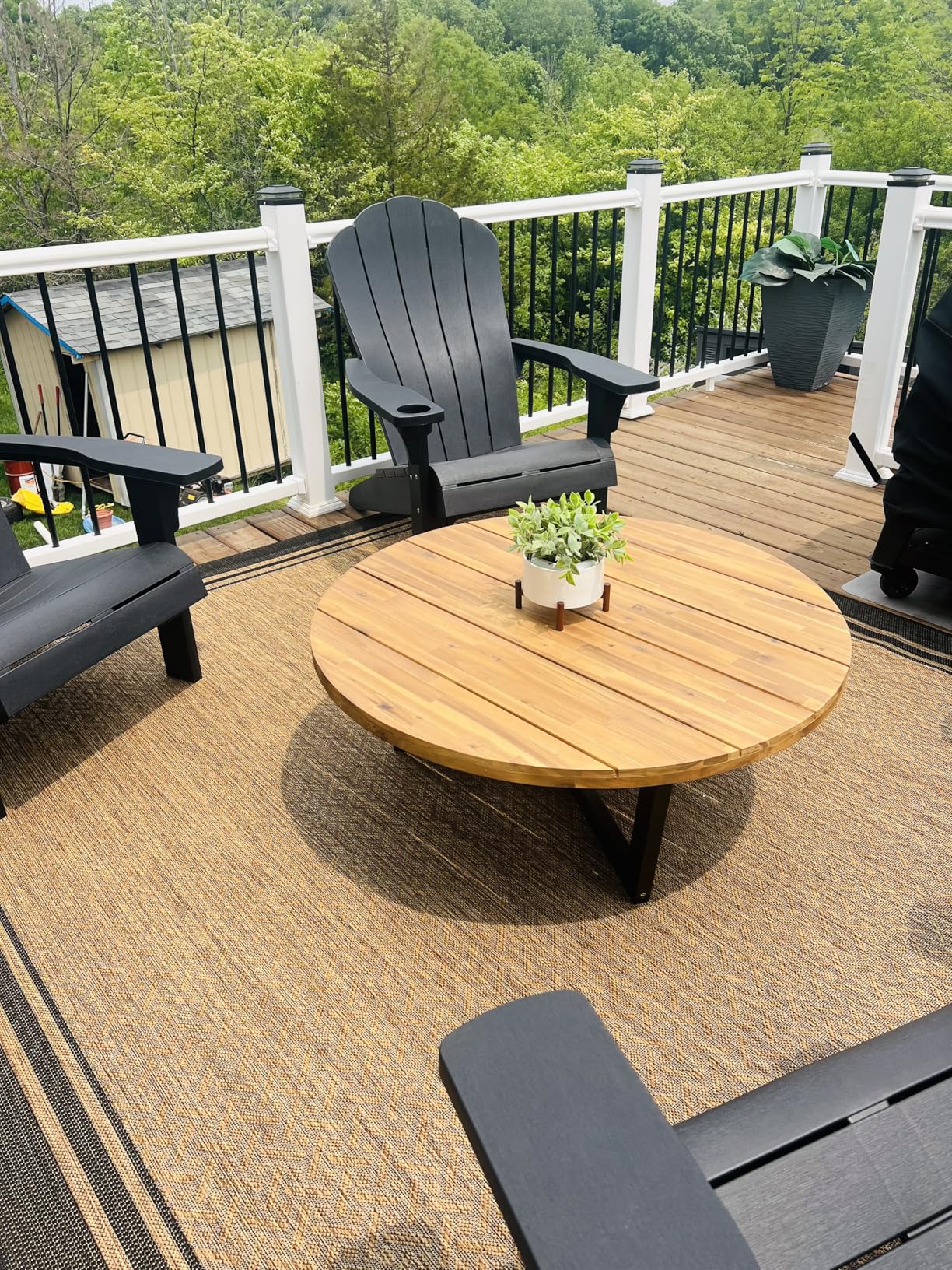 Gertmenian Indoor Outdoor Classic Flatweave Area Rug, Stain & UV Resistant Carpet, Deck, Patio, Poolside & Mudroom, 8x10 Ft Large, Border, Black Tan customer photo 2