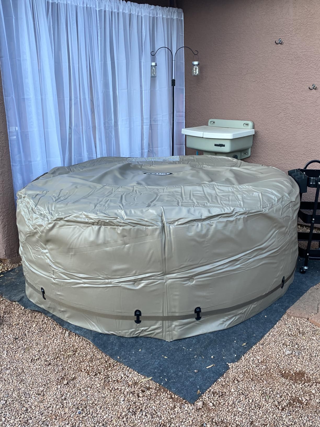 INTEX 28523E PureSpa Energy Efficient Spa Cover: Extra Insulation and Minimizes Heat Loss - Protects Spa from Punctures and Weather Damage - Safety Buckle - Fits 4 Person PureSpa Models - 78