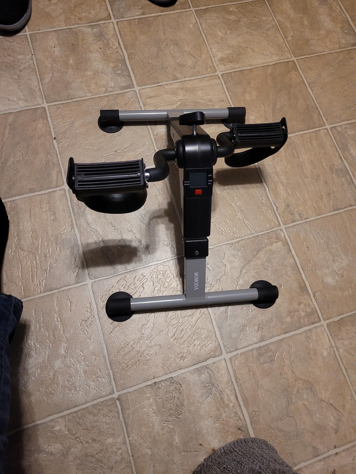 Pedal Exerciser Desk Exercise Bike Leg and Arm Exercise Bike with LCD Monitor Foldable and Portable (Black/Grey) customer photo 2