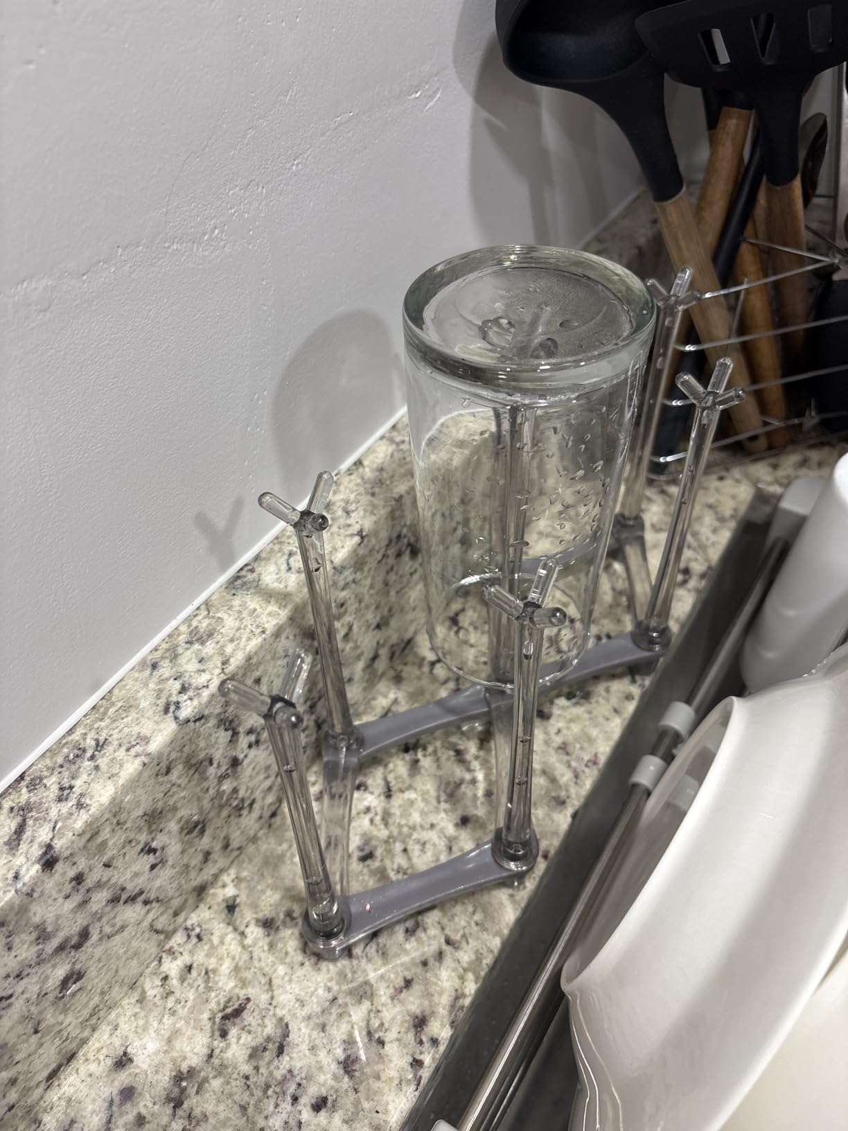Marbrasse Retractable Cup Drying Rack, Drinking Glass and Sports Bottle Drainer Stand, Plastic Bag Dryer with Non-Slip Bottom for Kitchen Countertop customer photo 2