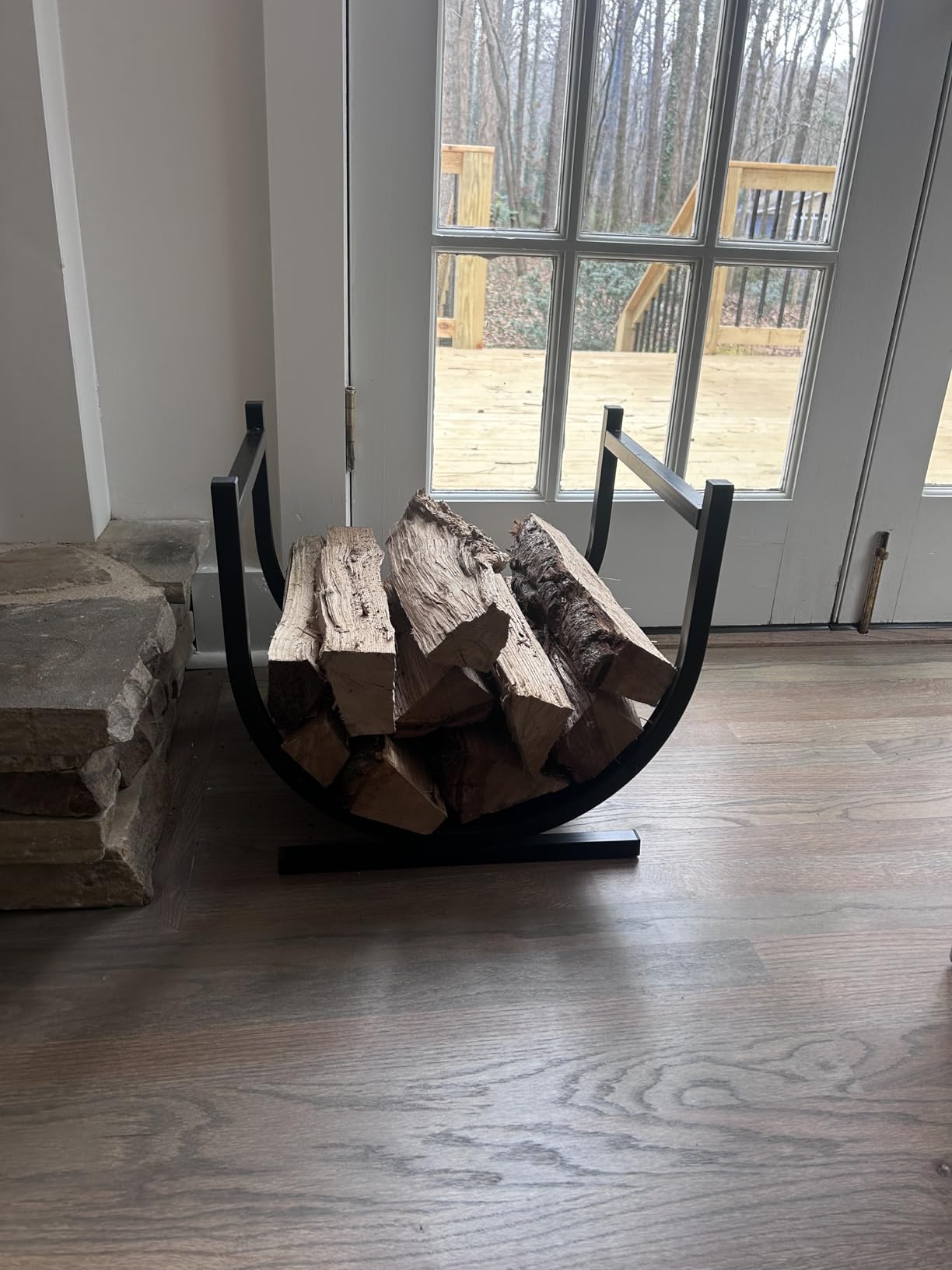 DOEWORKS Indoor Firewood Rack Decorative Wood Holder Fireside Log Rack customer photo 1