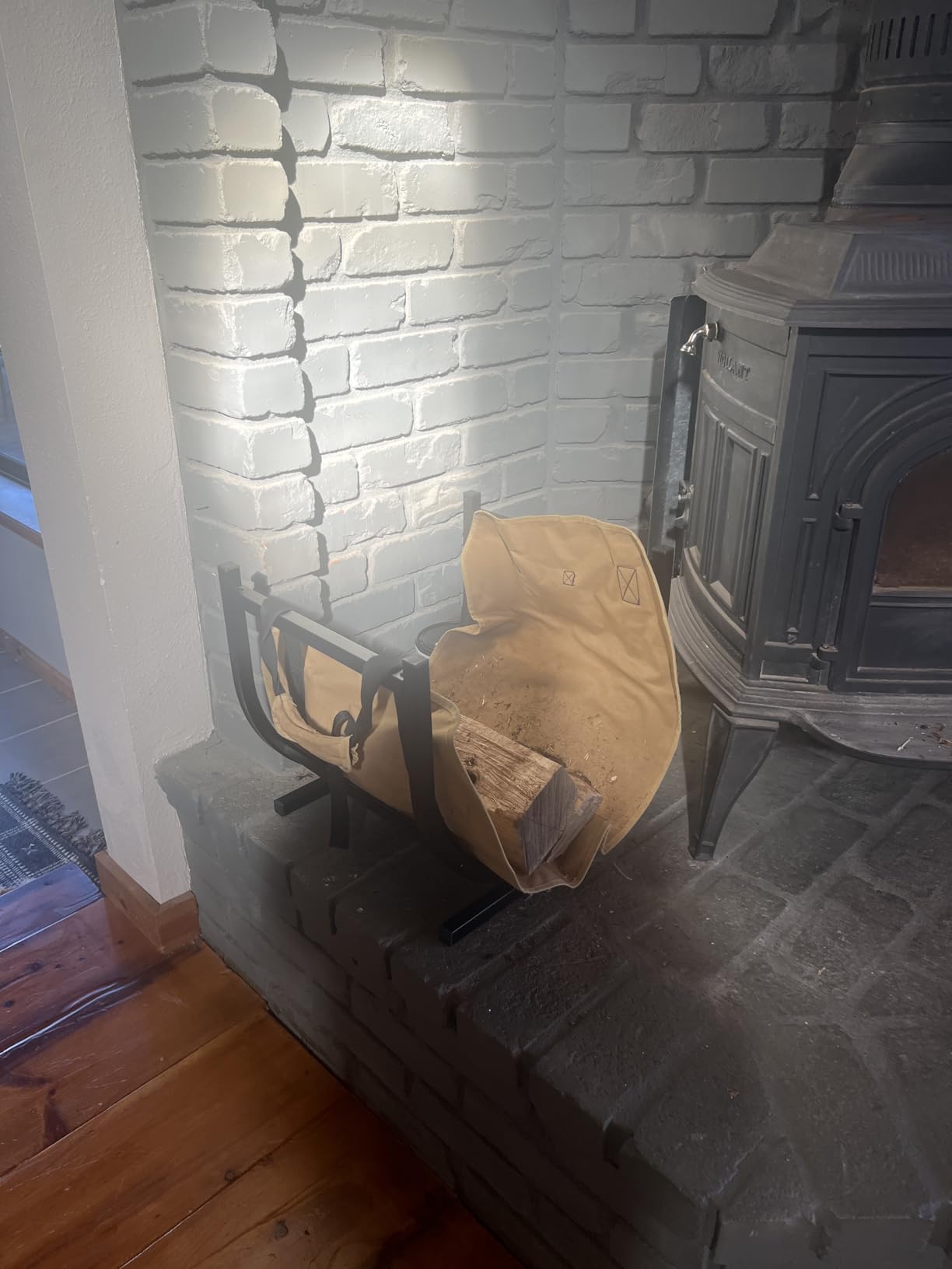 DOEWORKS Indoor Firewood Rack Decorative Wood Holder Fireside Log Rack customer photo 2