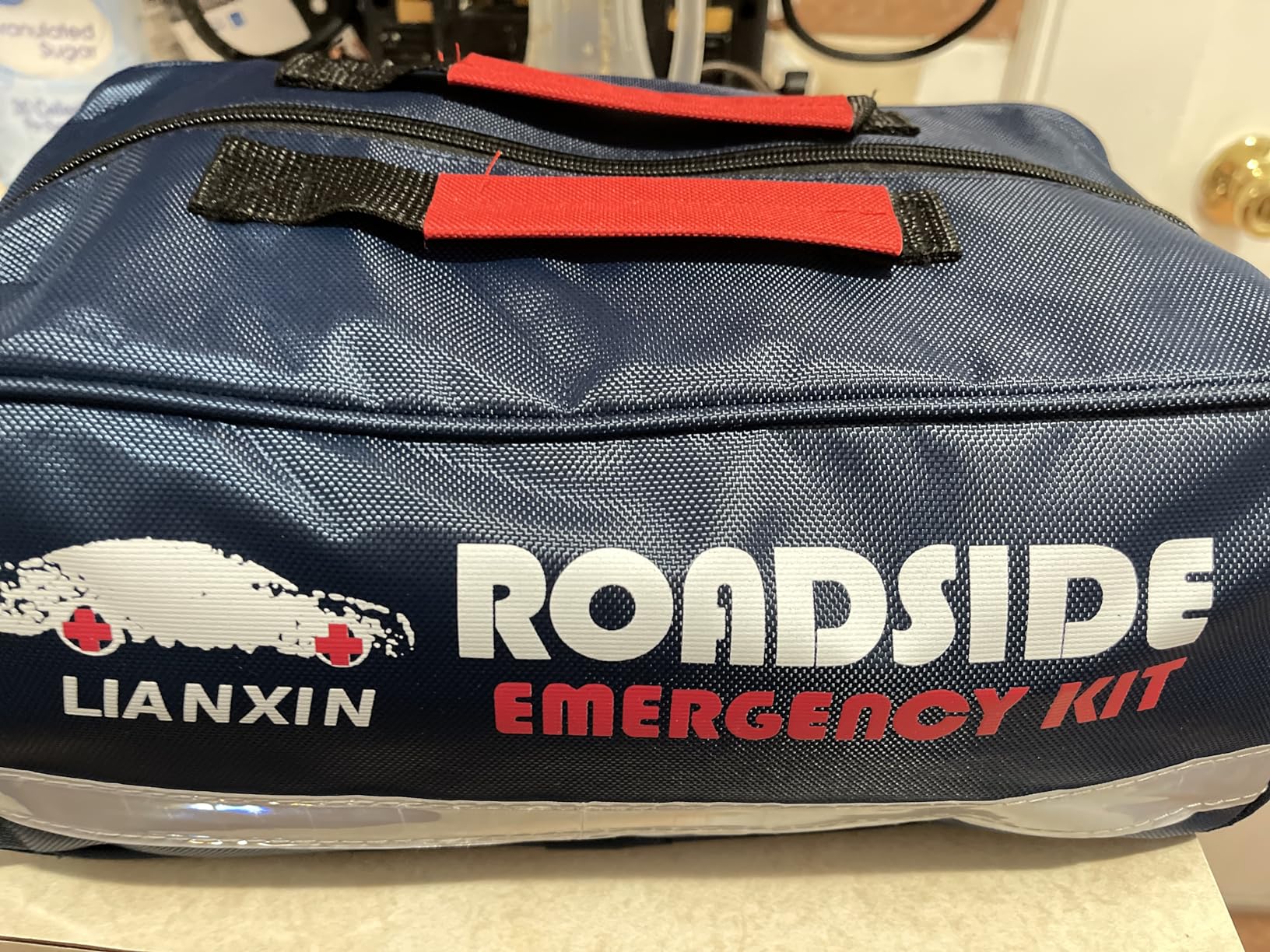 LIANXIN Roadside Assistance Emergency Kit - Car Emergency Kit with Jumper Cables (Upgraded) Emergency Roadside Kit for Car 142 Pieces Car Safety Kits, Tow Strap, Tool Kit, Reflective Warning Triangle customer photo 2