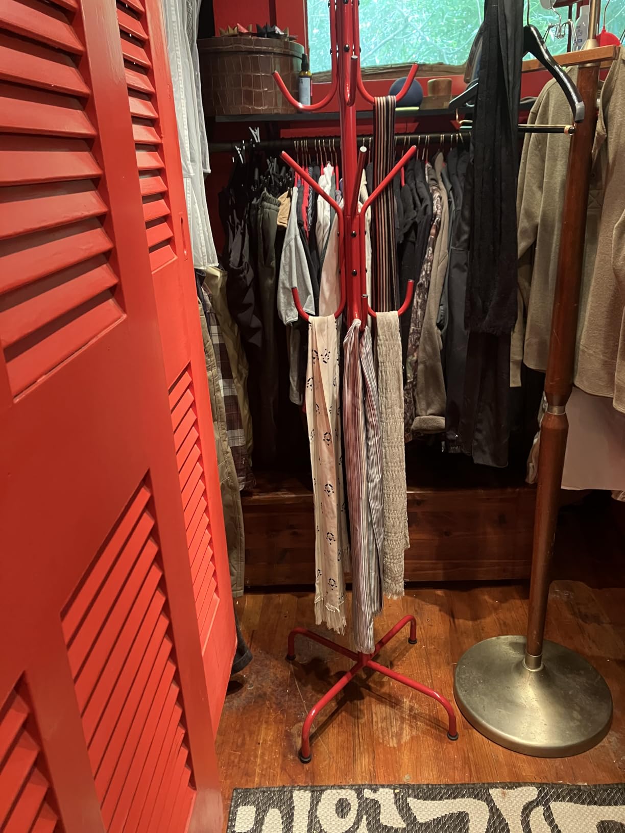 Simple Houseware Standing Coat and Hat Hanger Organizer Rack, 12 Hooks, Bronze customer photo 2
