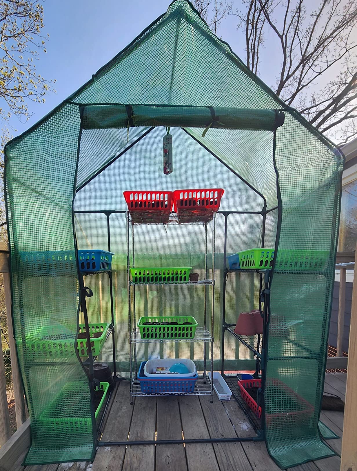 Nova Microdermabrasion Walk-in Greenhouse for Outdoors, 57 x 57 x 77 inch, Portable PE Cover Greenhouse with Anchors and Ropes Indoor Outdoor-3 Tier 8 Wired Shelves Plant Gardening Hot House customer photo 2