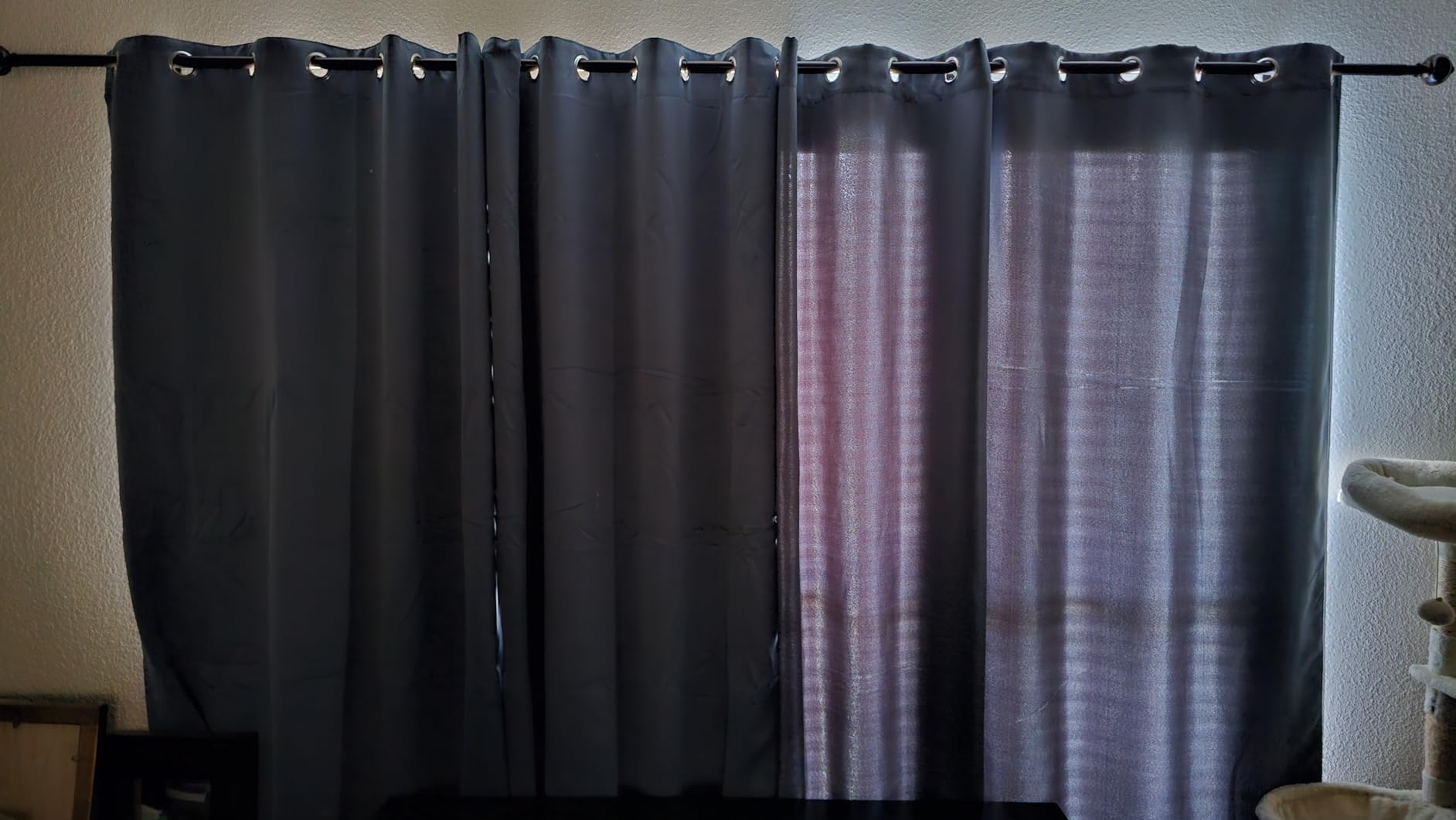 Grey 100% Blackout Curtain Panels 84 inches, 52