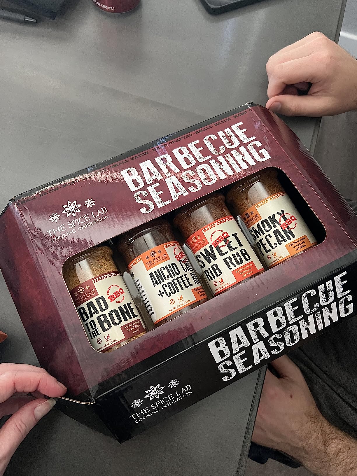 4 Shaker Jars Grilling Gift Box Set of BBQ Premium Grill Seasonings - Ultimate BBQ Accessories Set, a Must for every grill - Our Gourmet Grilling set of BBQ Seasonings for Pork, Beef, Chicken, and Vegetables. Good for all Around Cooking & Air Fryers - Great Gift for Men or a Gift for Dad. (Premium Gift Box) By The Spice Lab customer photo 2