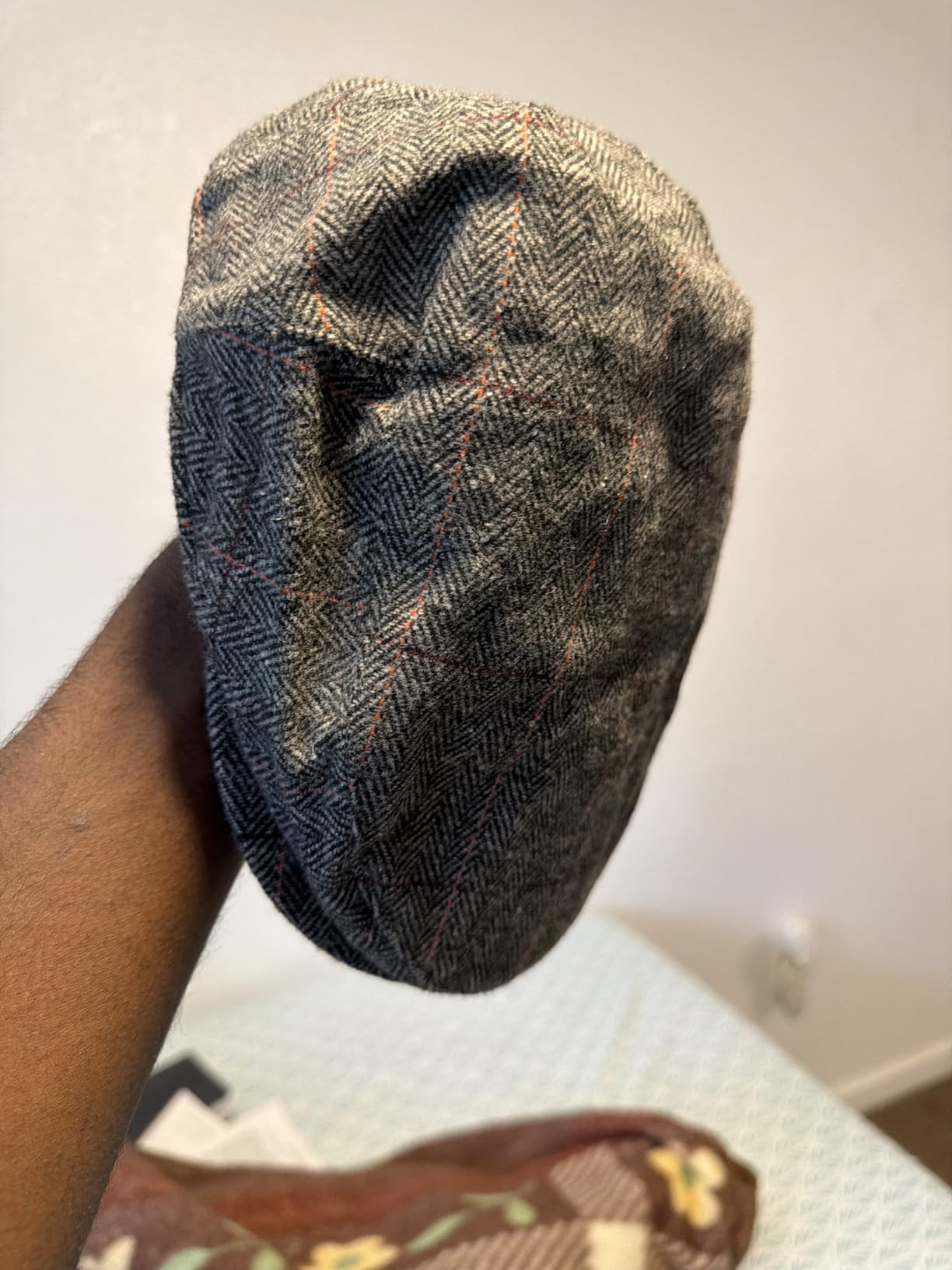 Herringbone Flat Ivy Newsboy Cap for Men Classic Wool Blend Tweed Cabbie Hat customer photo 2