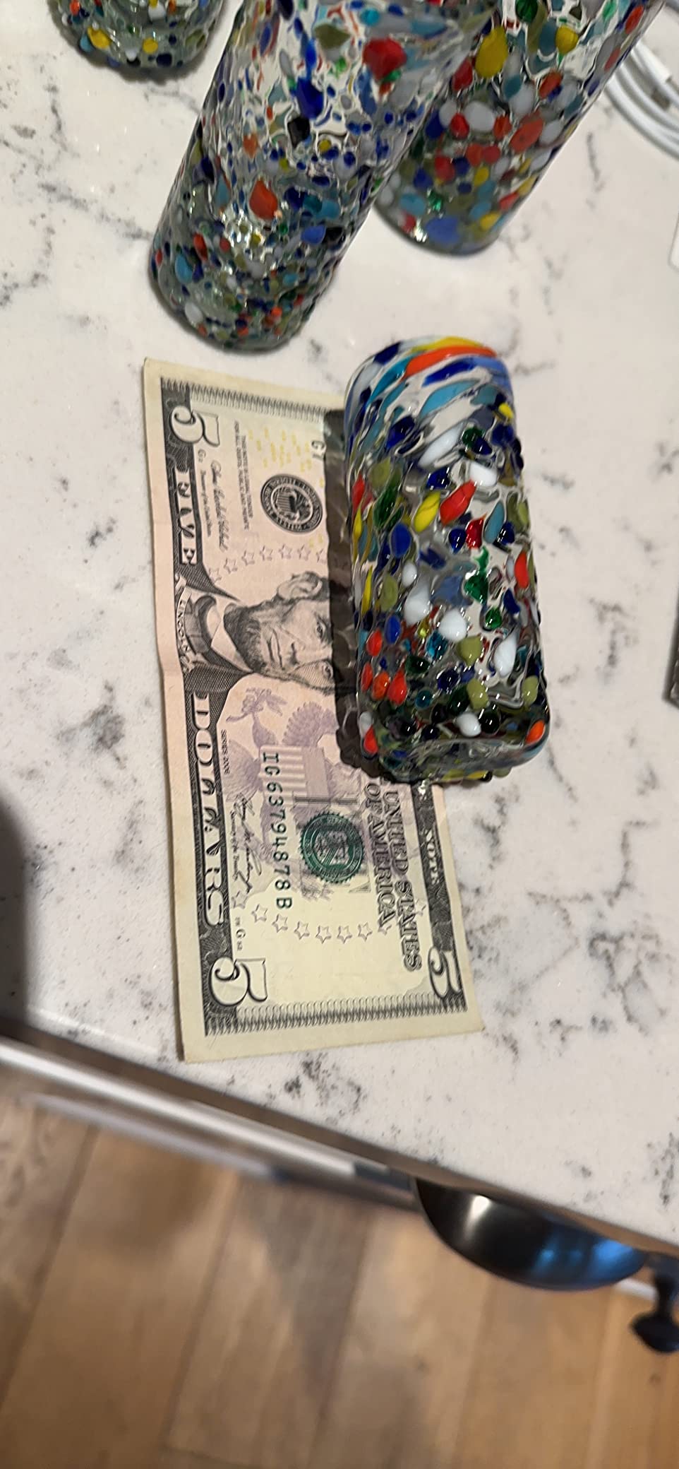 Dos Sueños Hand Blown Mexican Tequila Glasses - Set of 6 Confetti Design Tequila Shot Glasses (2 oz each) customer photo 2