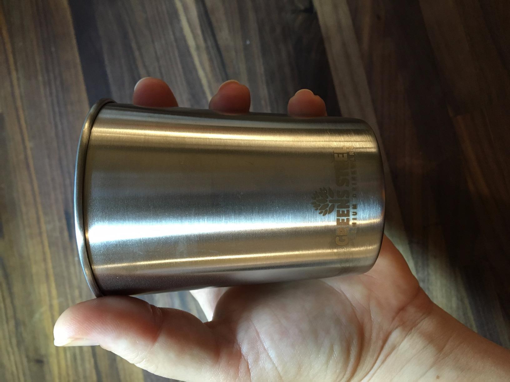 Stainless Steel Cups - 16 oz Pint Tumbler (4 Pack) - Premium Metal Drinking Glasses | Stackable Durable Cup (16 oz Black) customer photo 2