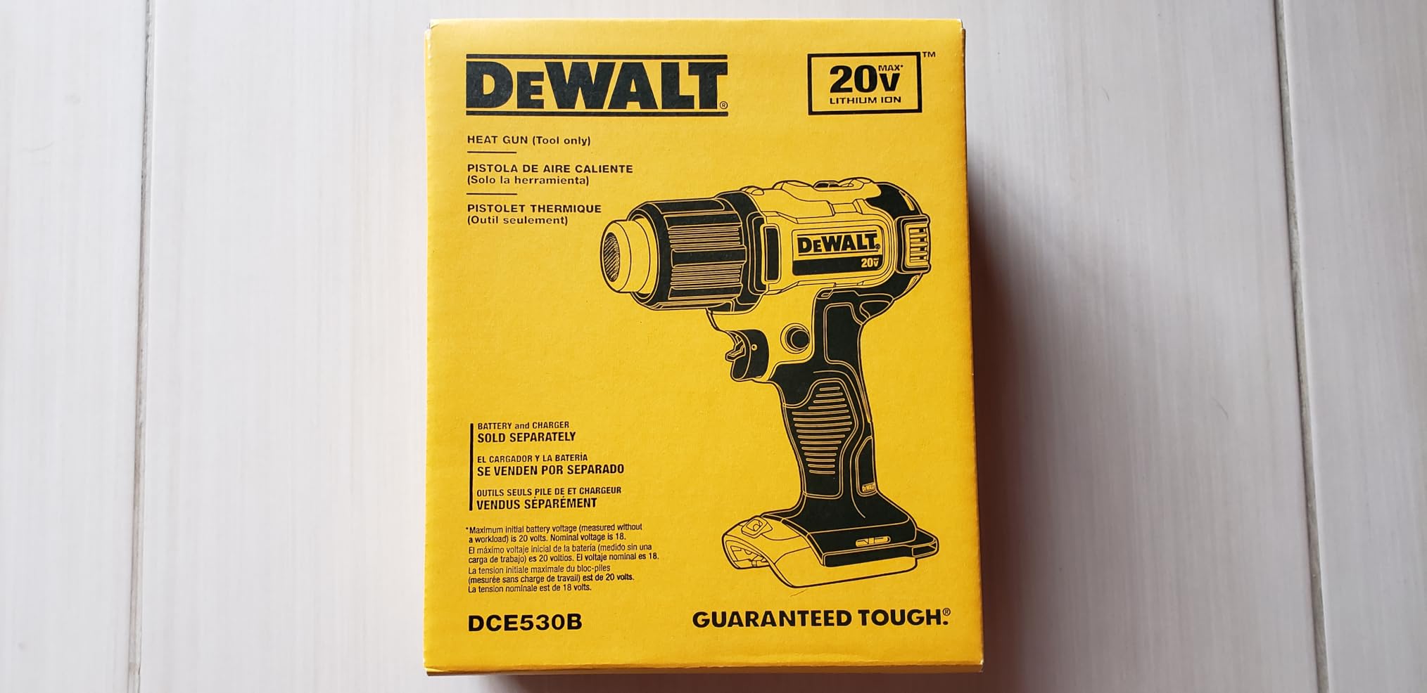 DEWALT 20V MAX Heat Gun, Cordless, Up to 990 Degrees, 42 Minutes of Run Time, LED Light, Heatgun with Flat and Hook Nozzle Attachments, Tool Only (DCE530B) customer photo 2