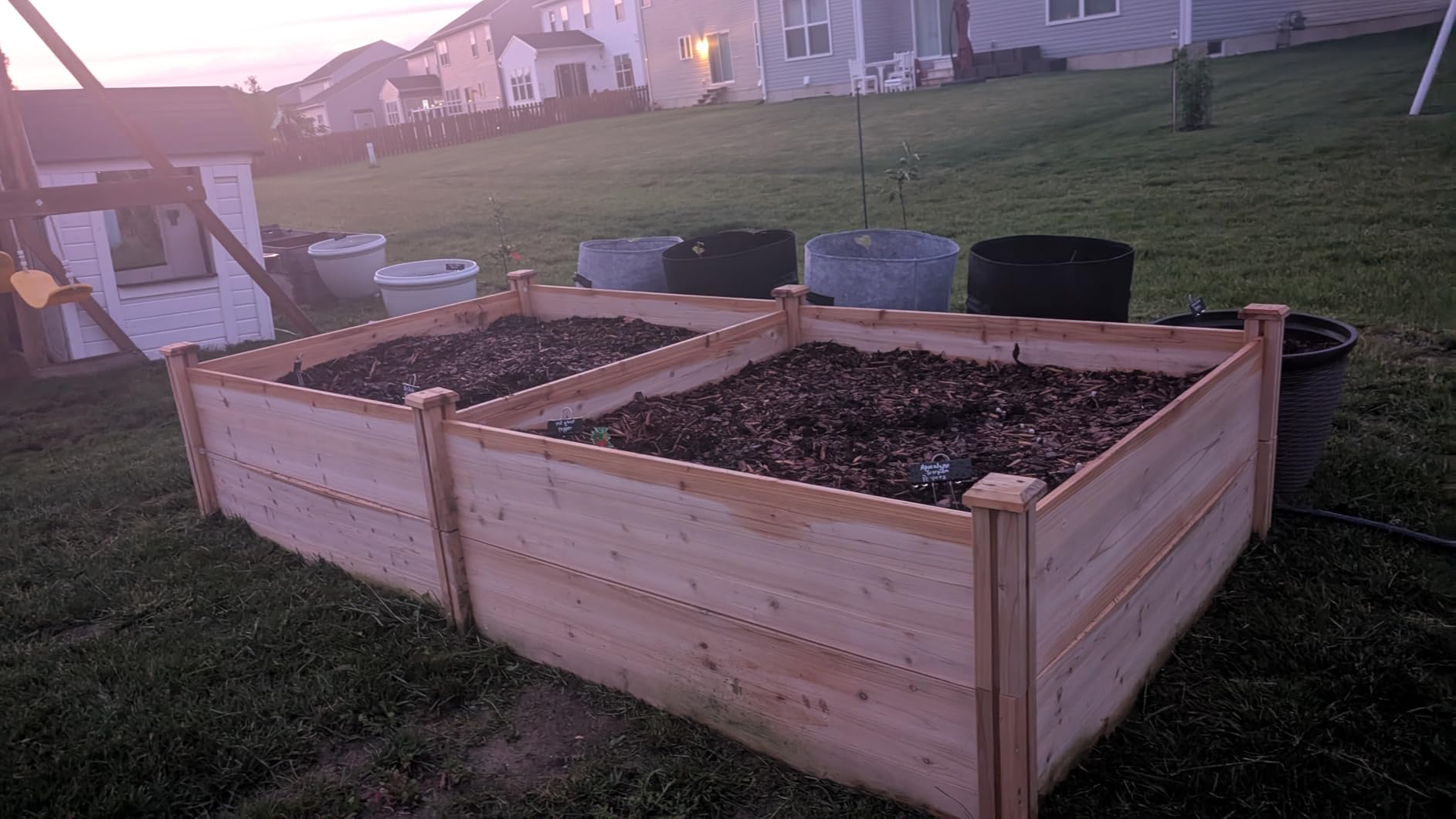Yaheetech 8x2ft Wooden Horticulture Raised Garden Bed Divisible Elevated Planting Planter Box for Flowers/Vegetables/Herbs in Backyard/Patio Outdoor, Natural Wood, 95 x 25 x 11in customer photo 2