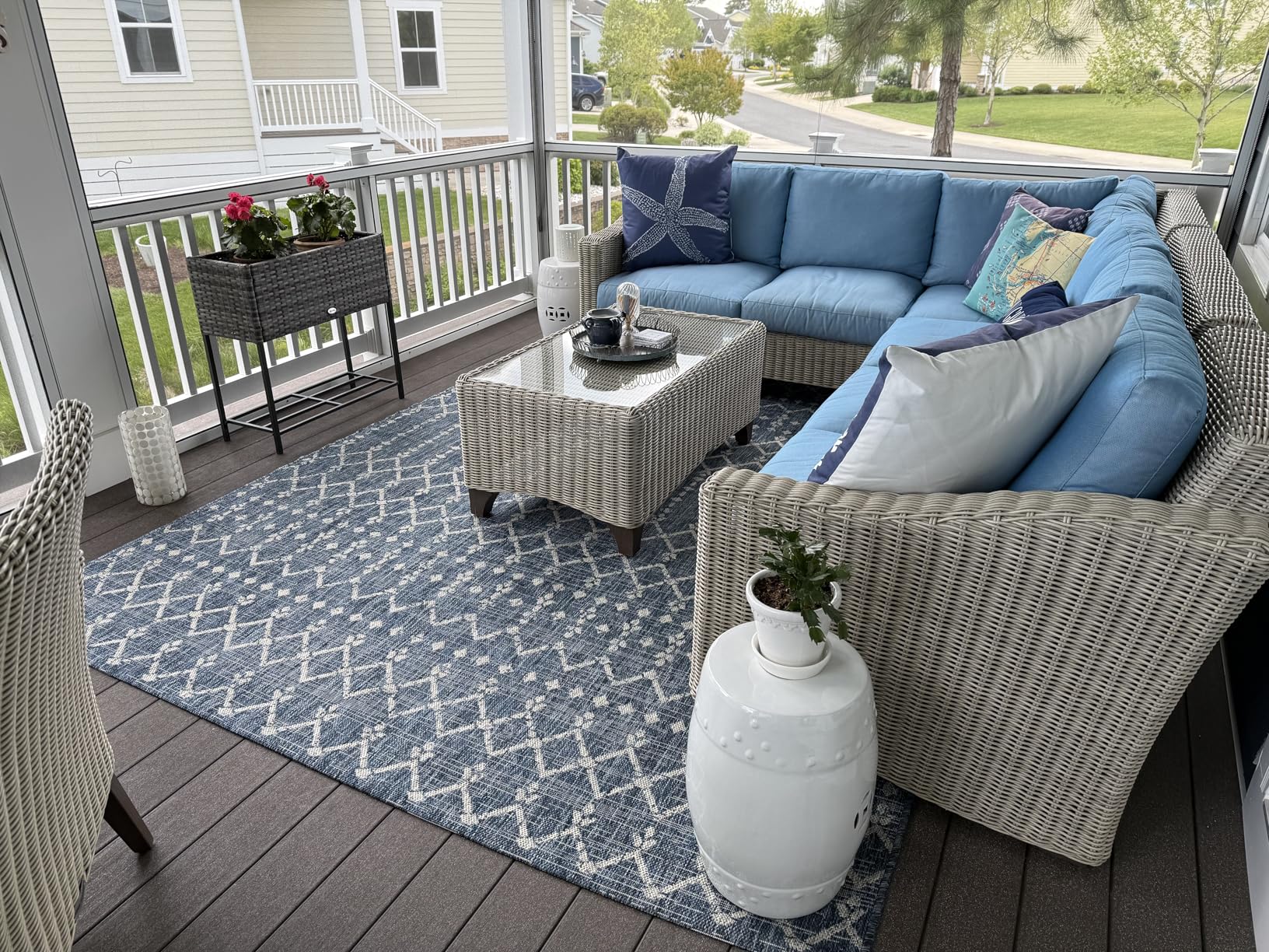 JONATHAN Y Moroccan Geometric Indoor Outdoor Area Rug 8X10 Natural/Black, Ourika Textured Weave for Backyard, Patio, Porch, Easy-Cleaning, High Traffic, Pet-Friendly, Non-Shedding (SMB108D-8) customer photo 1