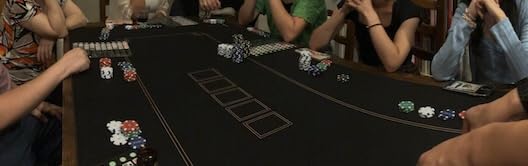 SLOWPLAY Godel Texas Hold'em Poker Mat | Portable Poker Table Top, Black and Champagne Gold, 70 x 35 Inch, Water Repellent, Noise Reduction, and Premium Carrying Bag for Games Everywhere customer photo 1