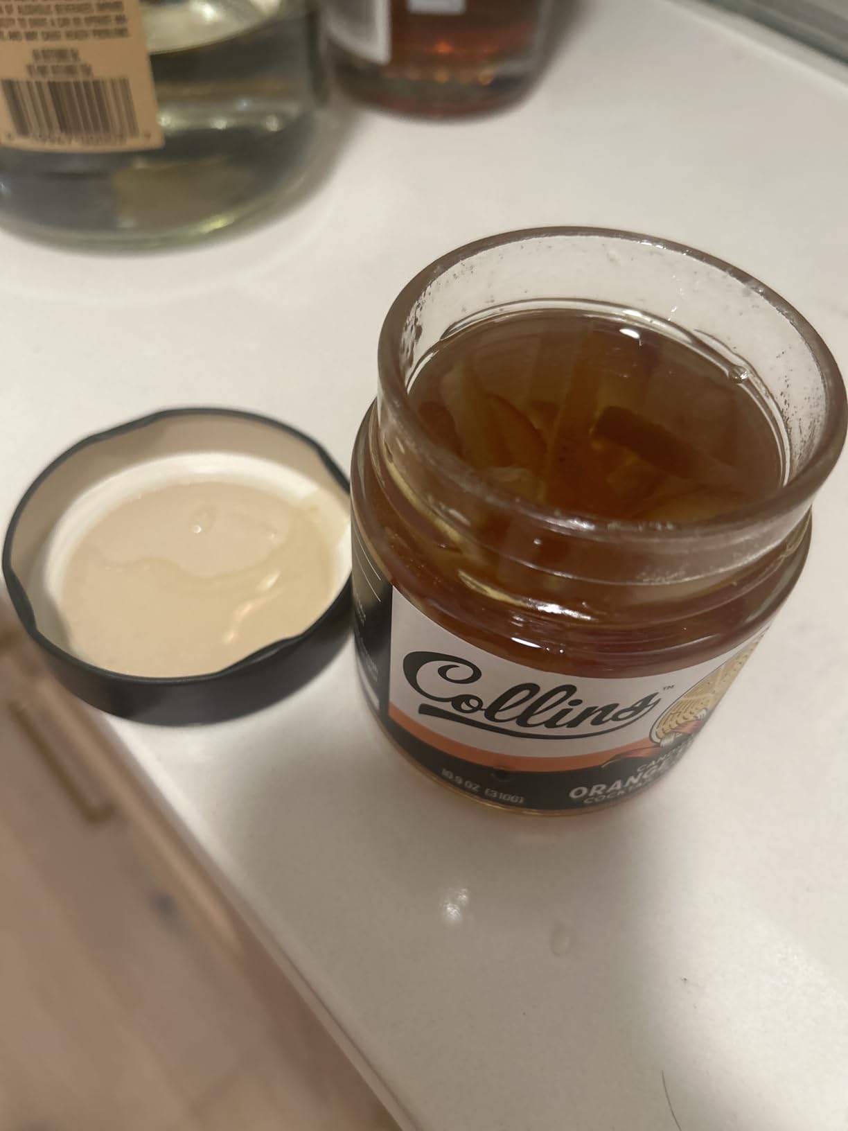 Collins Candied Fruit Orange Peel Twist in Syrup, Popular Cocktail Garnish for Skinny Margarita, Martini, Mojito, Orange Peel for Old Fashioned Drinks, Baking, Desserts, Salad, 10.9 oz customer photo 1