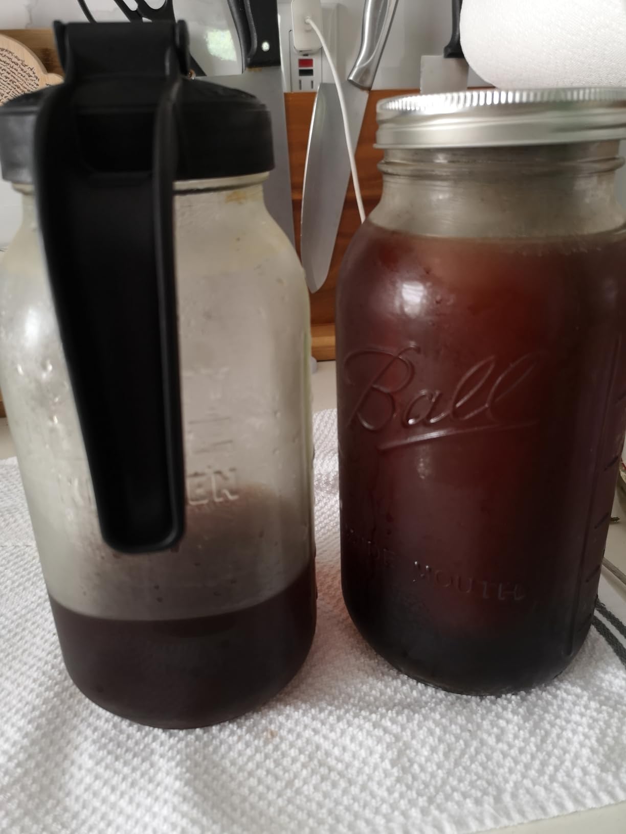 County Line Kitchen 64 oz Glass Cold Brew Coffee Maker with Leak-Proof Lid, Wide Mouth Mason Jar - Iced Coffee and Tea Pitcher - Gray customer photo 2