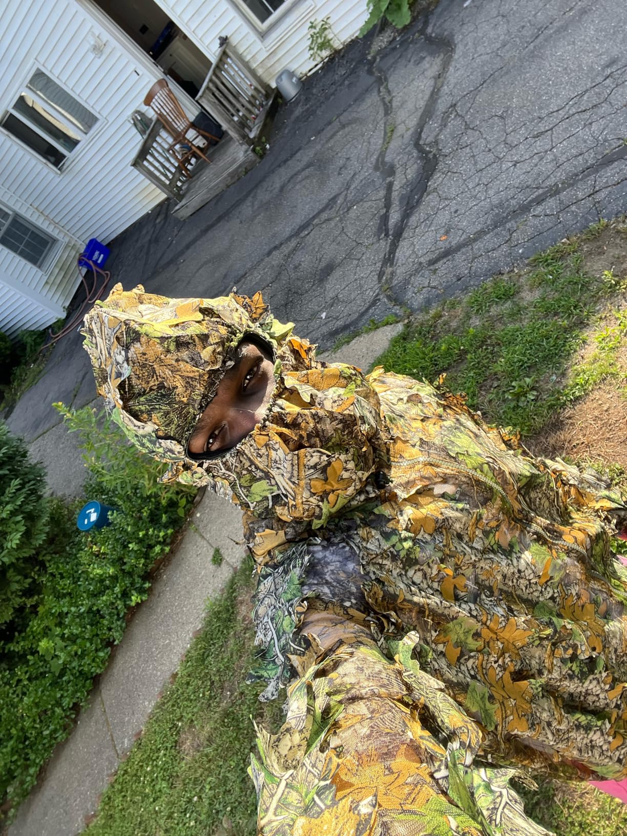 Runpon Ghillie Suit Outdoor Leafy Suit for Hunting Super Lightweight Hooded Camouflage Including Clothes Gloves Face Mask and Bag customer photo 2