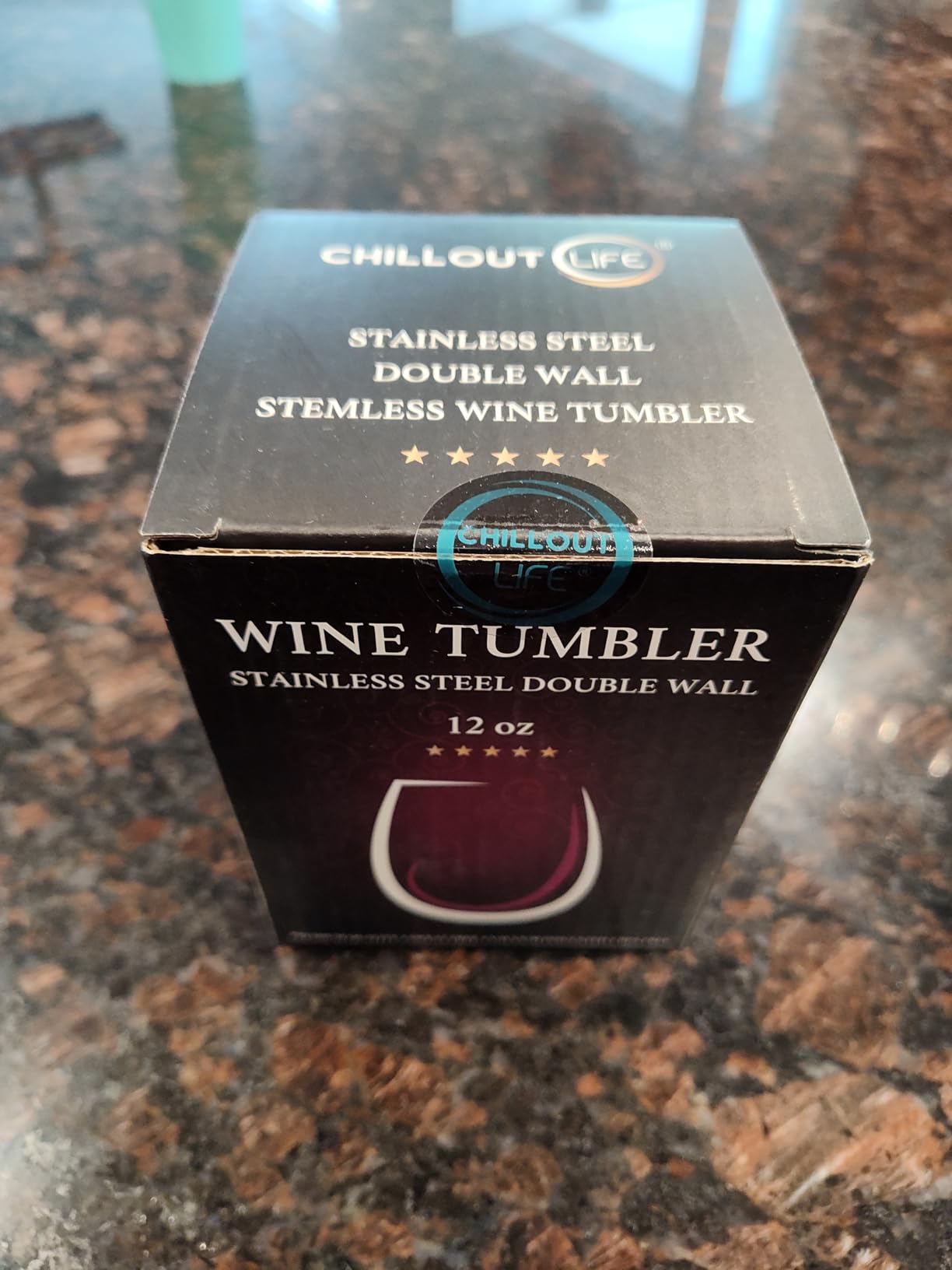 CHILLOUT LIFE 12 oz Stainless Steel Wine Tumblers 4 Pack - Double Wall Vacuum Insulated Wine Glasses Cups with Lids and Straws Set Keeping Cold & Hot for Coffee, Beer, Ice Cream - Dishwasher Safe customer photo 1